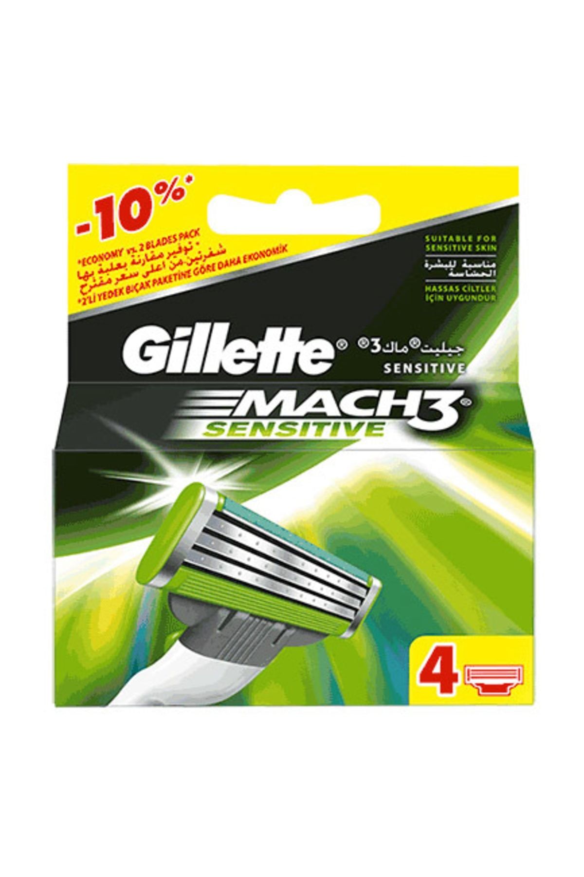 Gillette Mach3 Sensitive Yedek Tıraş Bıçağı 4'lü
