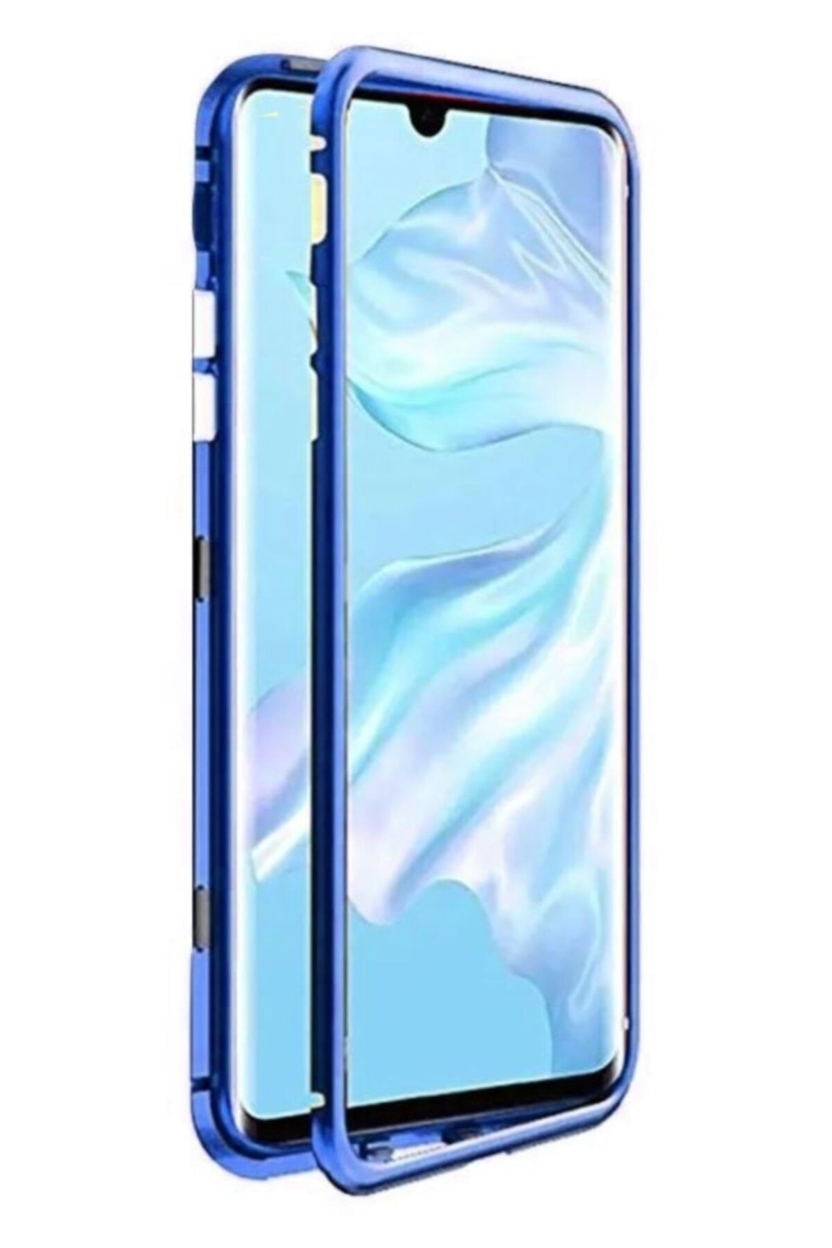 Dafoni Glass Guard Samsung Galaxy A70 Metal Kenarlı Cam Mavi Kılıf