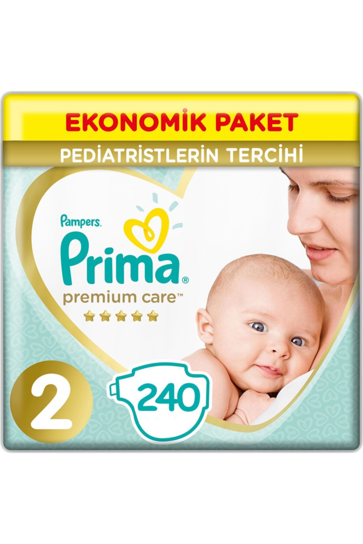 Prima 2 Beden Yenidoğan Premium Care Bebek Bezi (4*60) 240 Adet