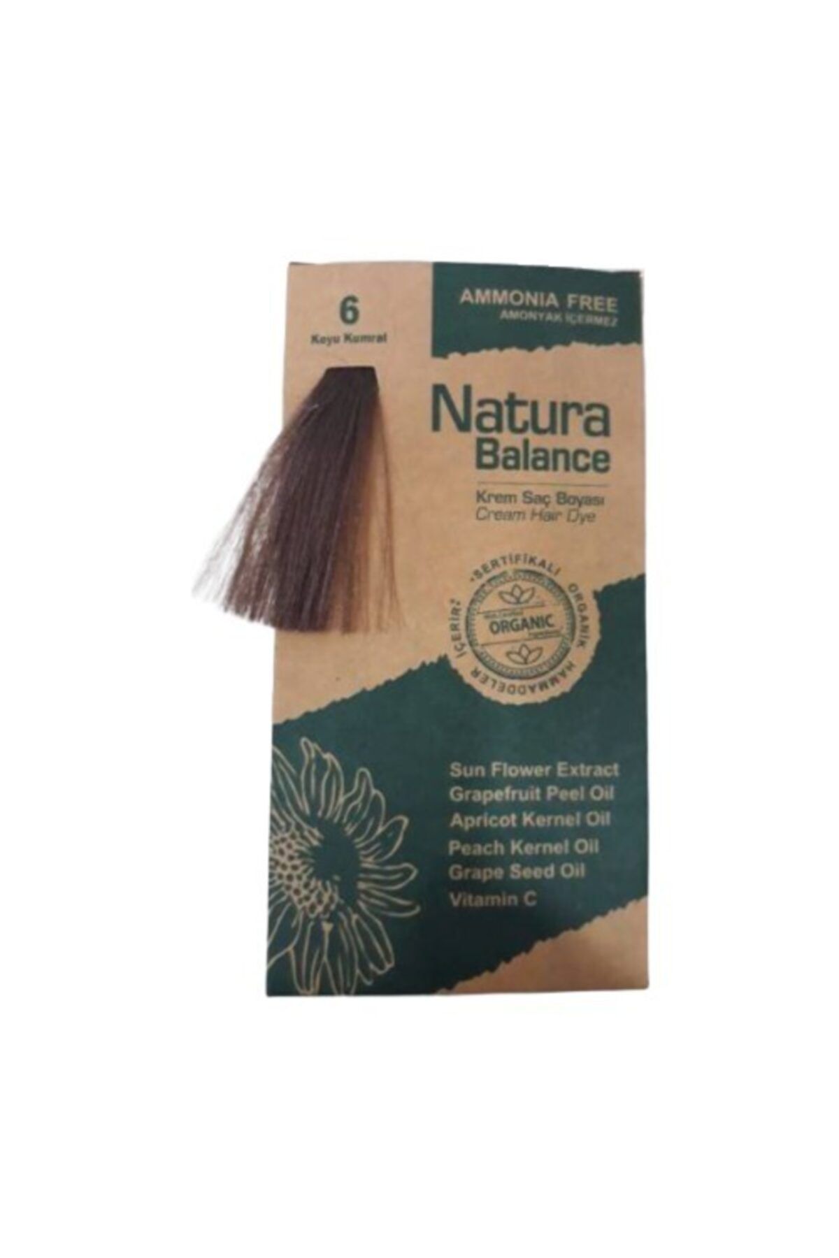 NATURABALANCE Saç Boyası - Organik Sertifikalı No:6 Koyu Kumral