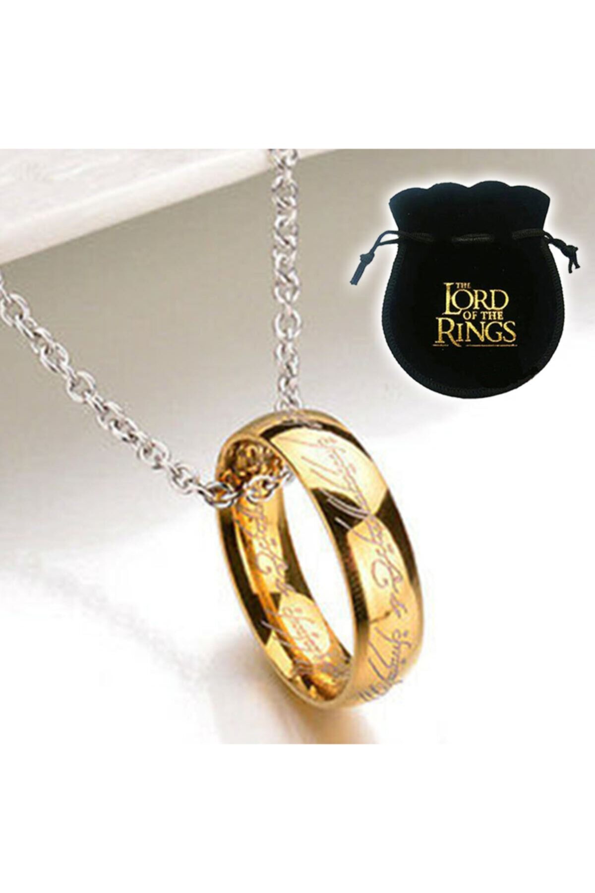 abbsee Lord Of The Rings 18K Altın Kaplama Sırlar Yüzüğü Yüzüklerin Efendisi Frodo Yüzüğü