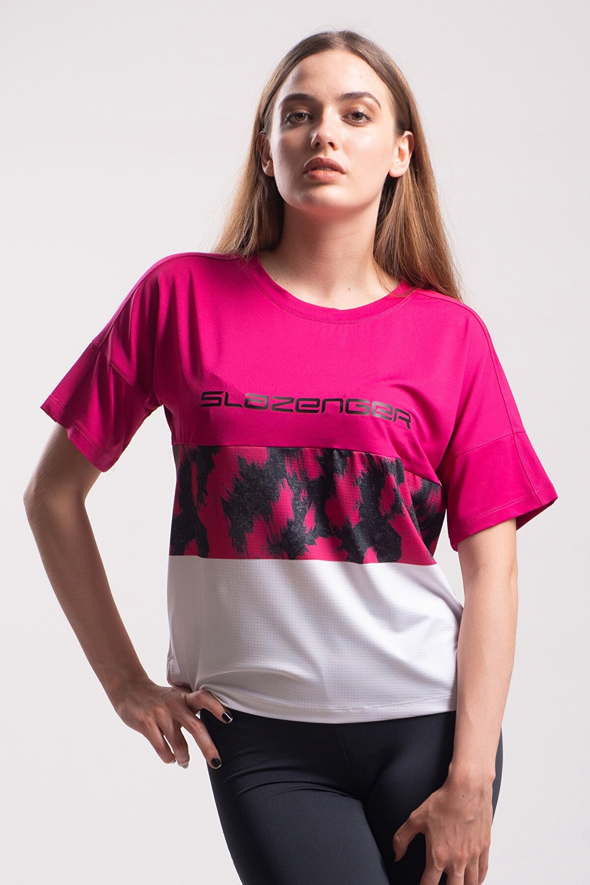 Slazenger PREVIOUS Kadın T-Shirt Fuşya ST10TK018