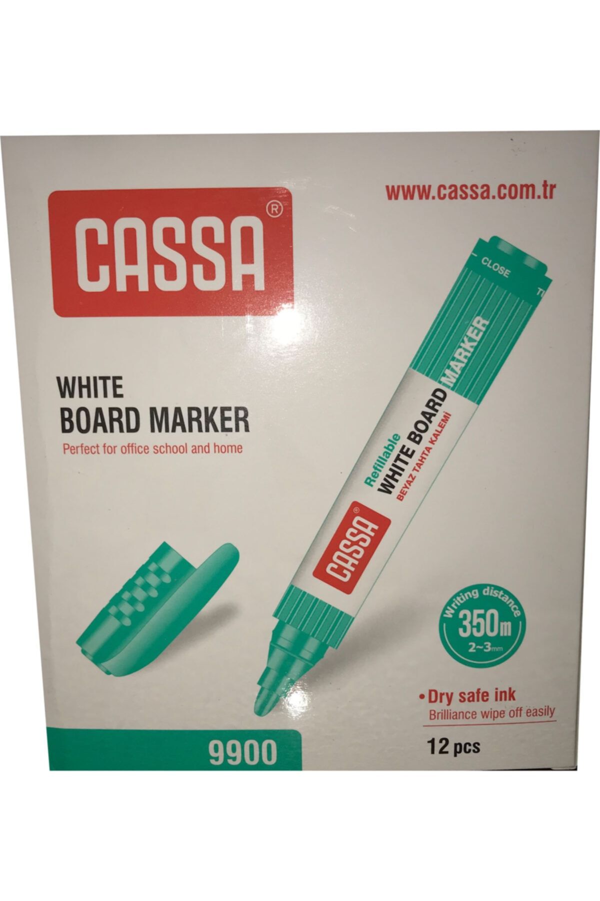 Cassa 12'li Paket Yeşil Renk Beyaz Tahta Kalemi