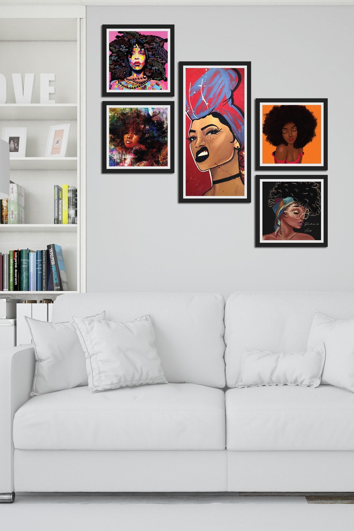 Cadran Collage Style 5 Parçalı Mdf Tablo Atf258