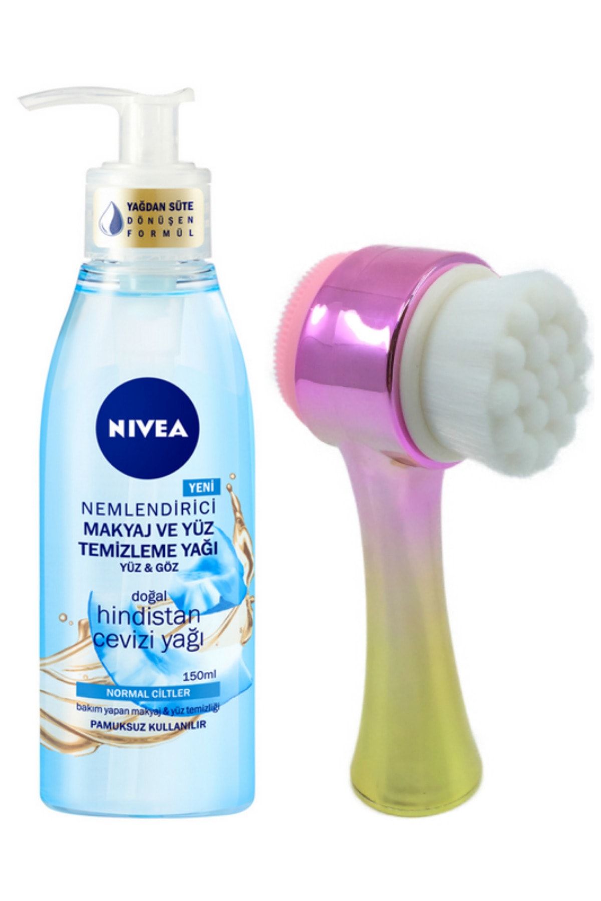 NIVEA Nemlendirici Makyaj Ve Yüz Temizleme Yağı  150ml Ve Fluweel Yüz Temizleme Fırçası