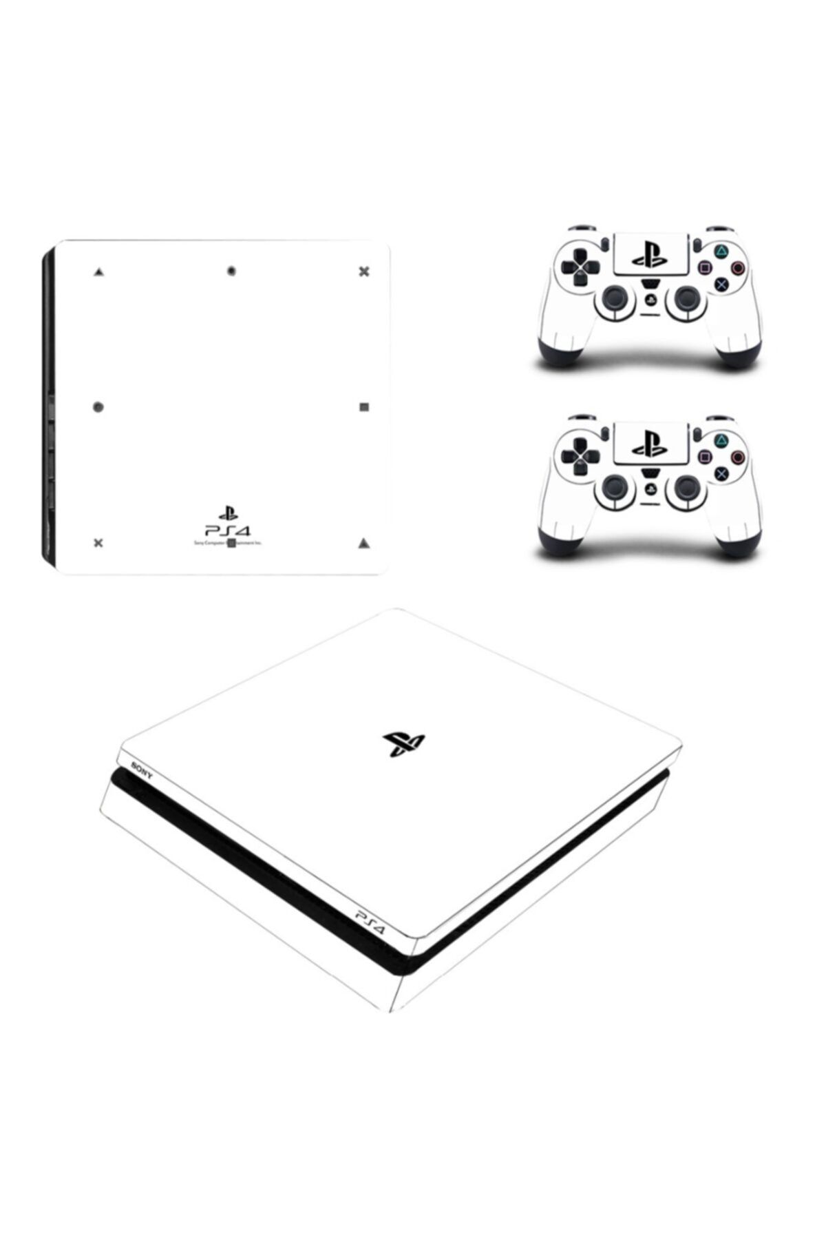 Genel Markalar Beyaz Arkaplan Playstation 4 Slim Kasa Sticker Kaplama