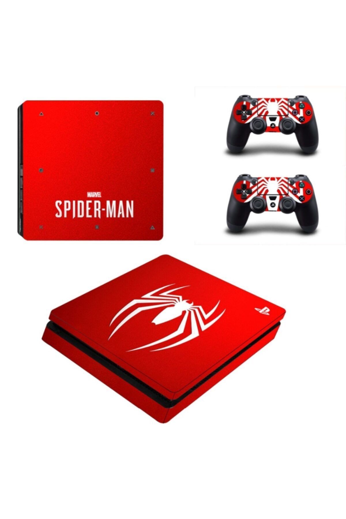 Genel Markalar Spiderman Logo Playstation 4 Slim Kasa Sticker Kaplama-01