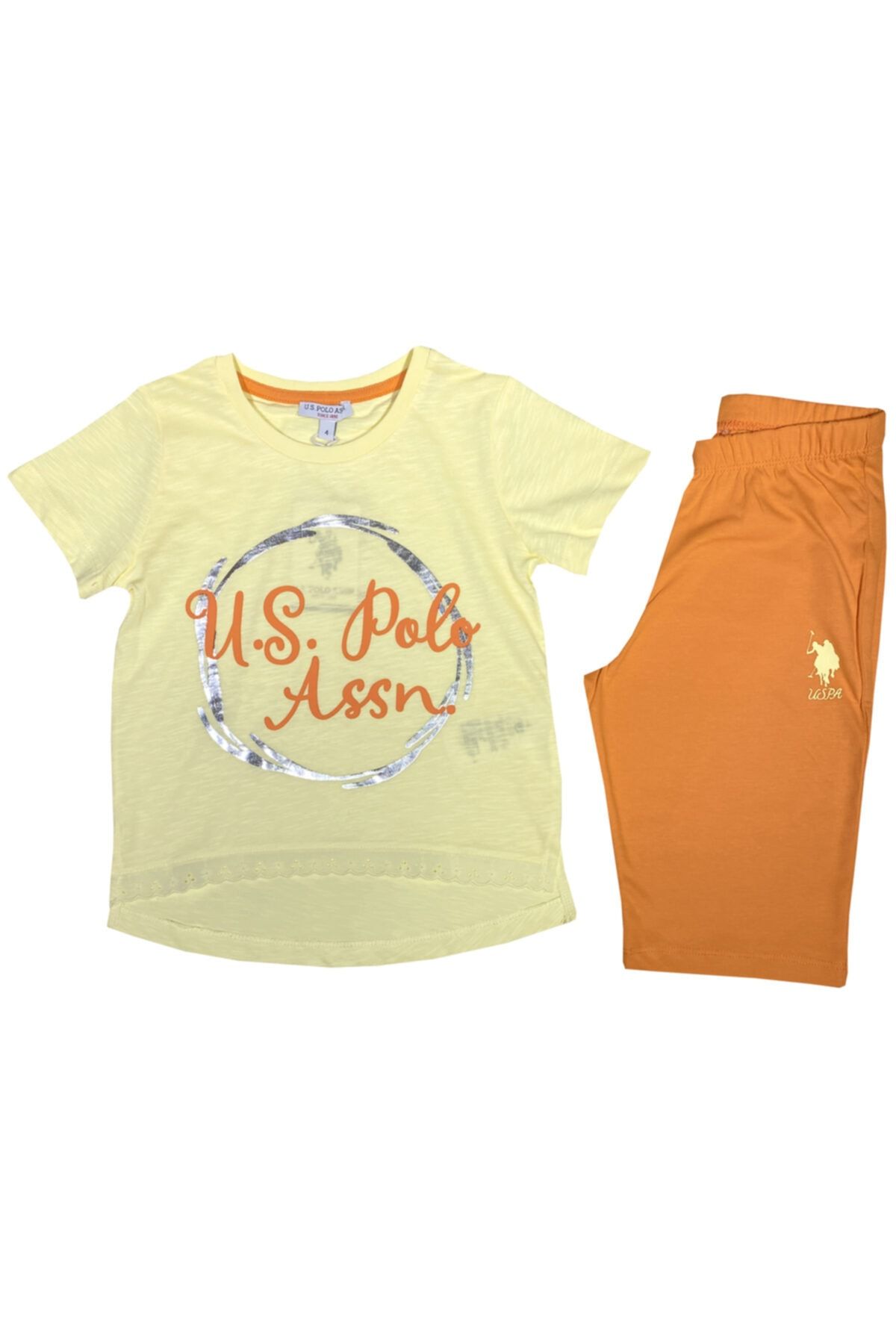 U.S. Polo Assn. Kız Çocuk T-shirt Takım %100 Orijinal - Us2797