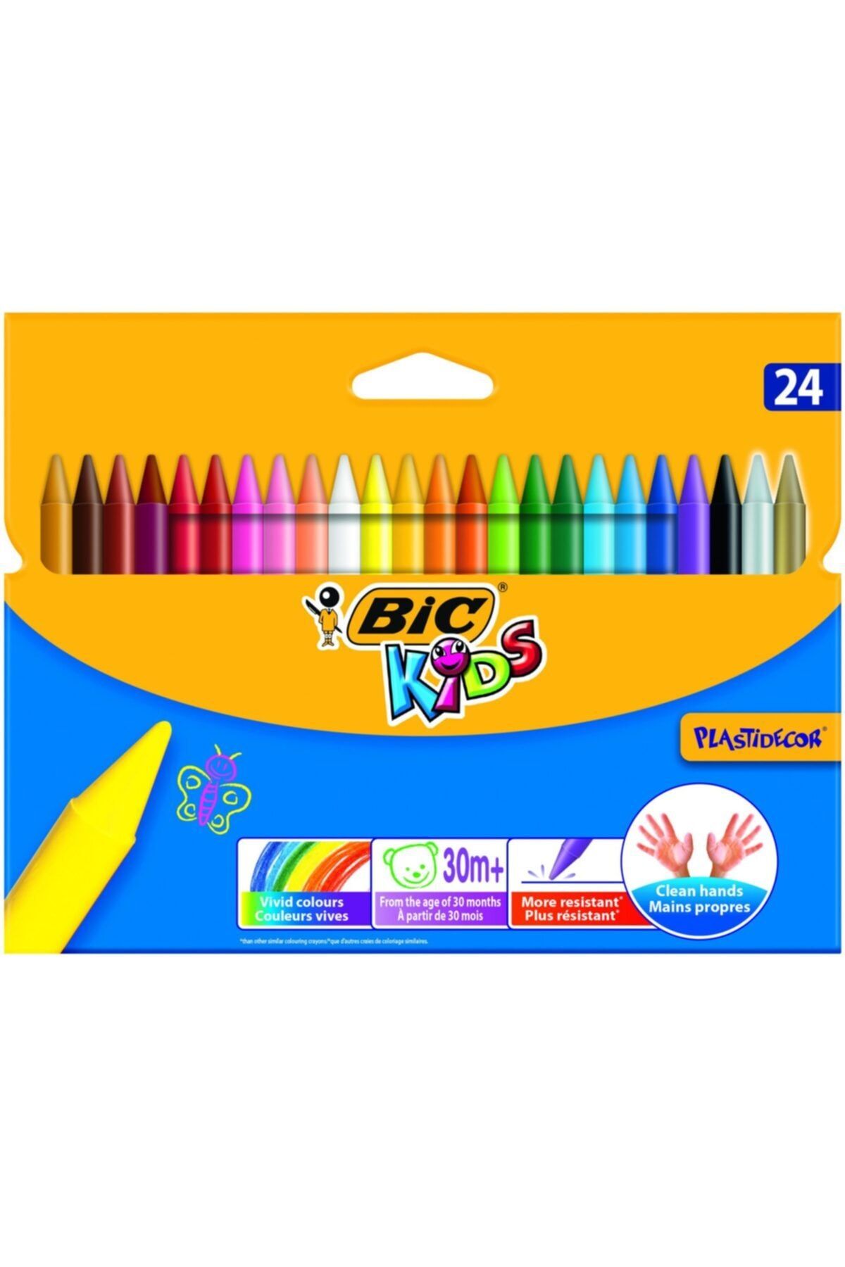 Bic Kids Plastidecor Elleri Kirletmeyen Pastel Mum Boya 24 Renk