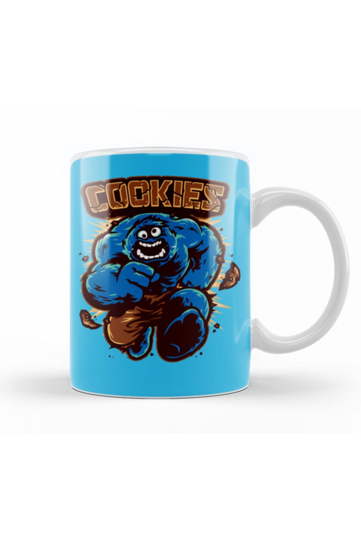 Baskı Dükkanı Cookie Monster Kurabiye Canavarı Hulk Kupa Bardak Porselen