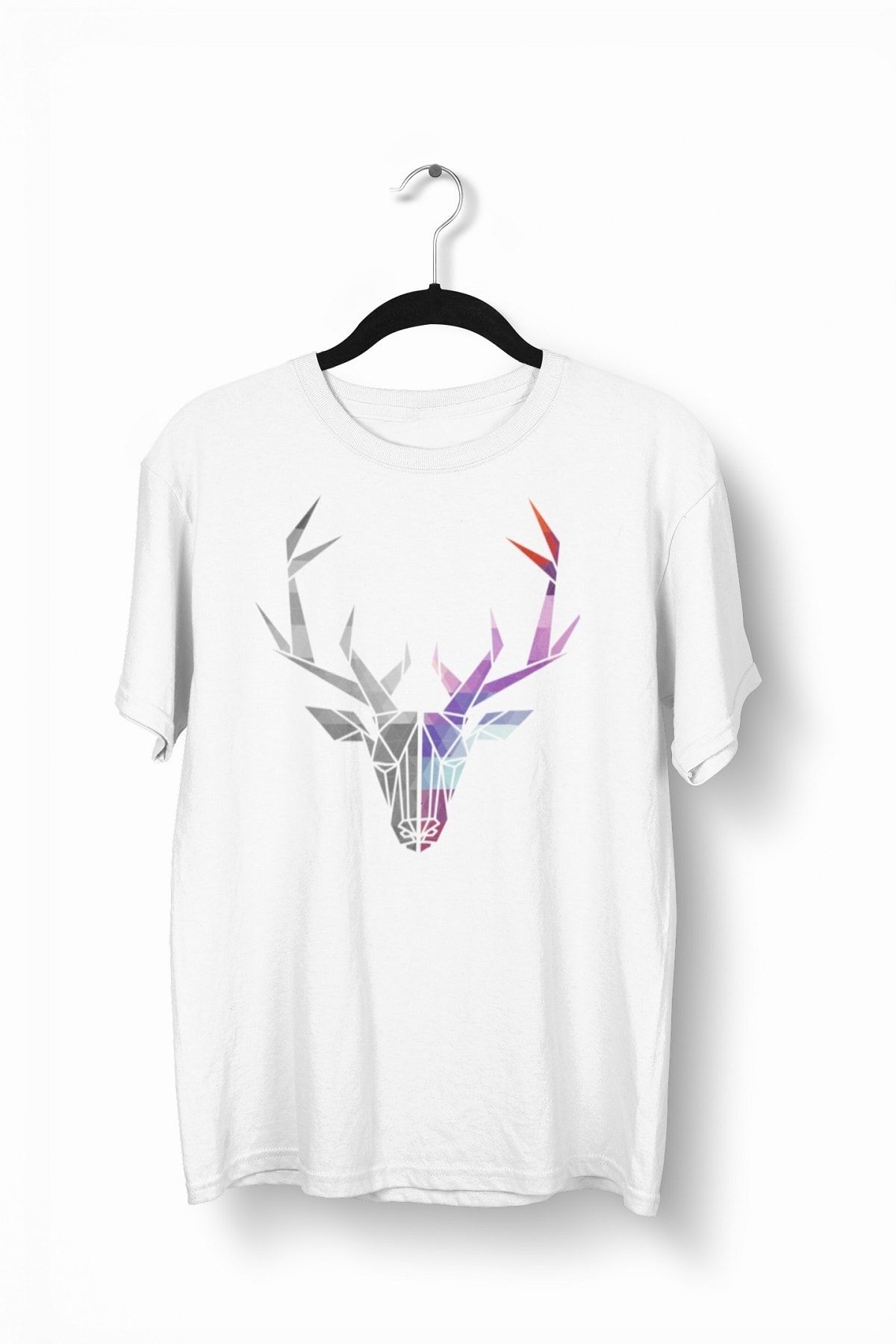 Tshigo Erkek Watercolor Deer Baskılı Tshirt