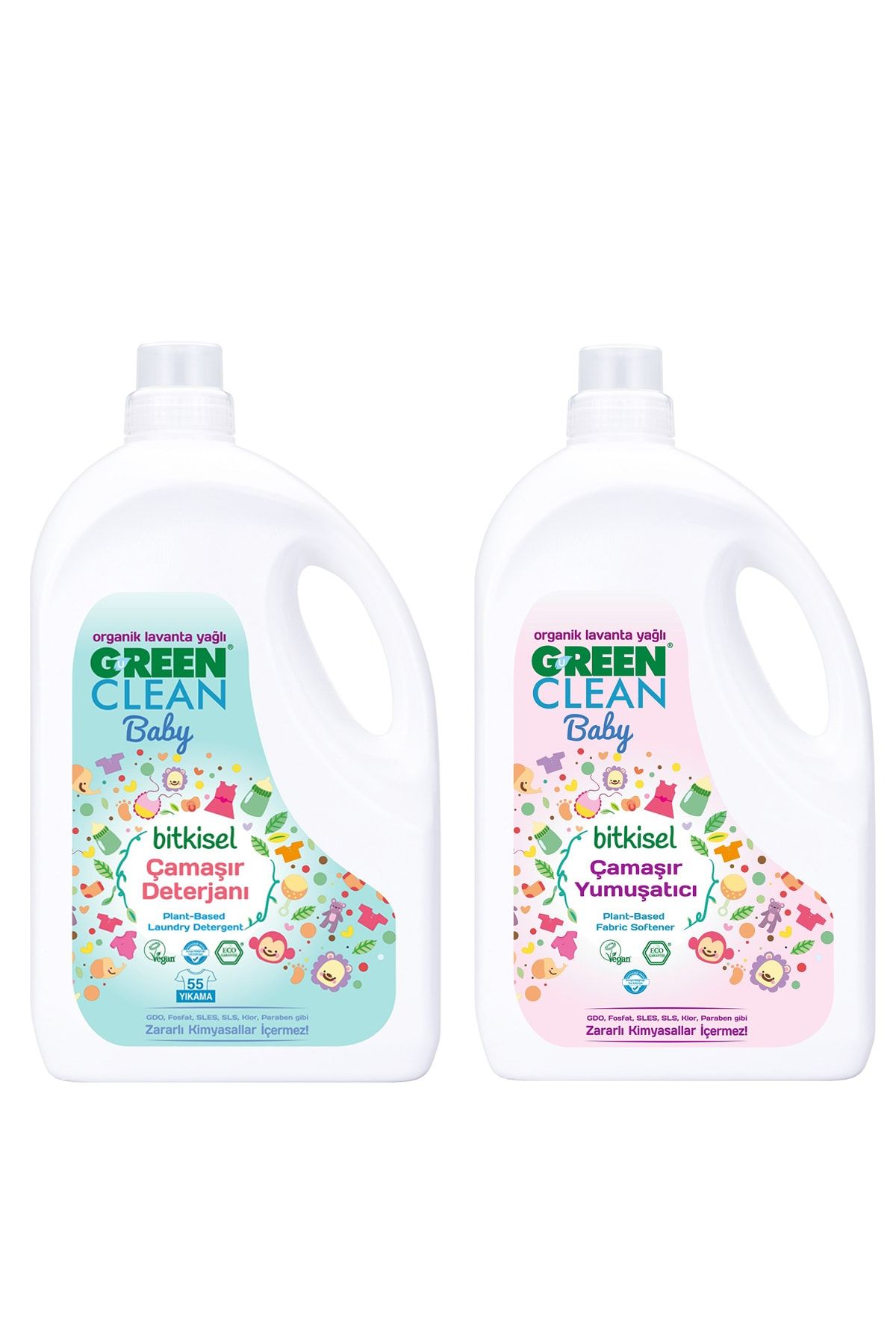 Green Clean Baby Çamaşır Deterjanı  Yumuşatıcı 2,75 lt. 2 li Set