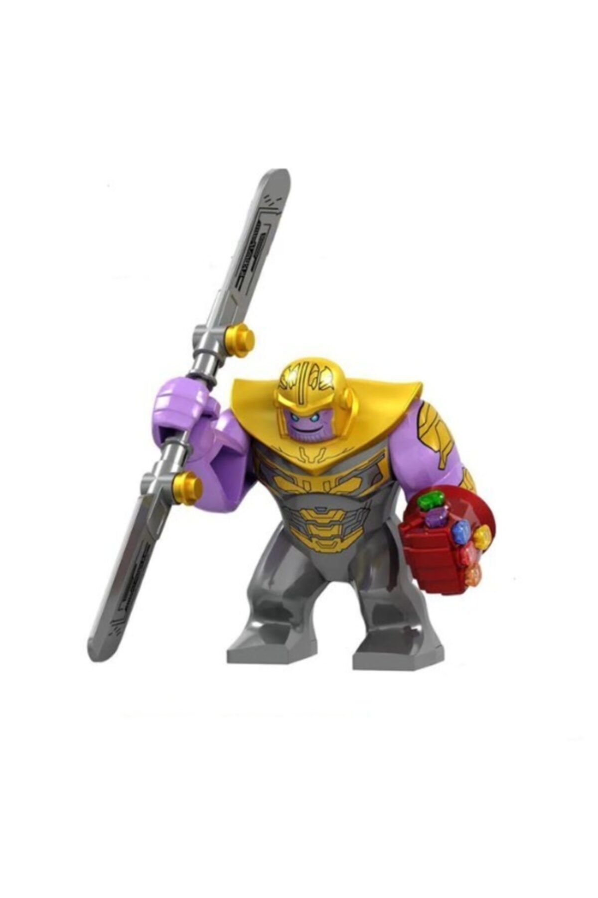 Xinh Thanos Mini Figür Infinity War Çift Bıçaklı Büyük Kılıç + Sonsuzluk Eldiveni
