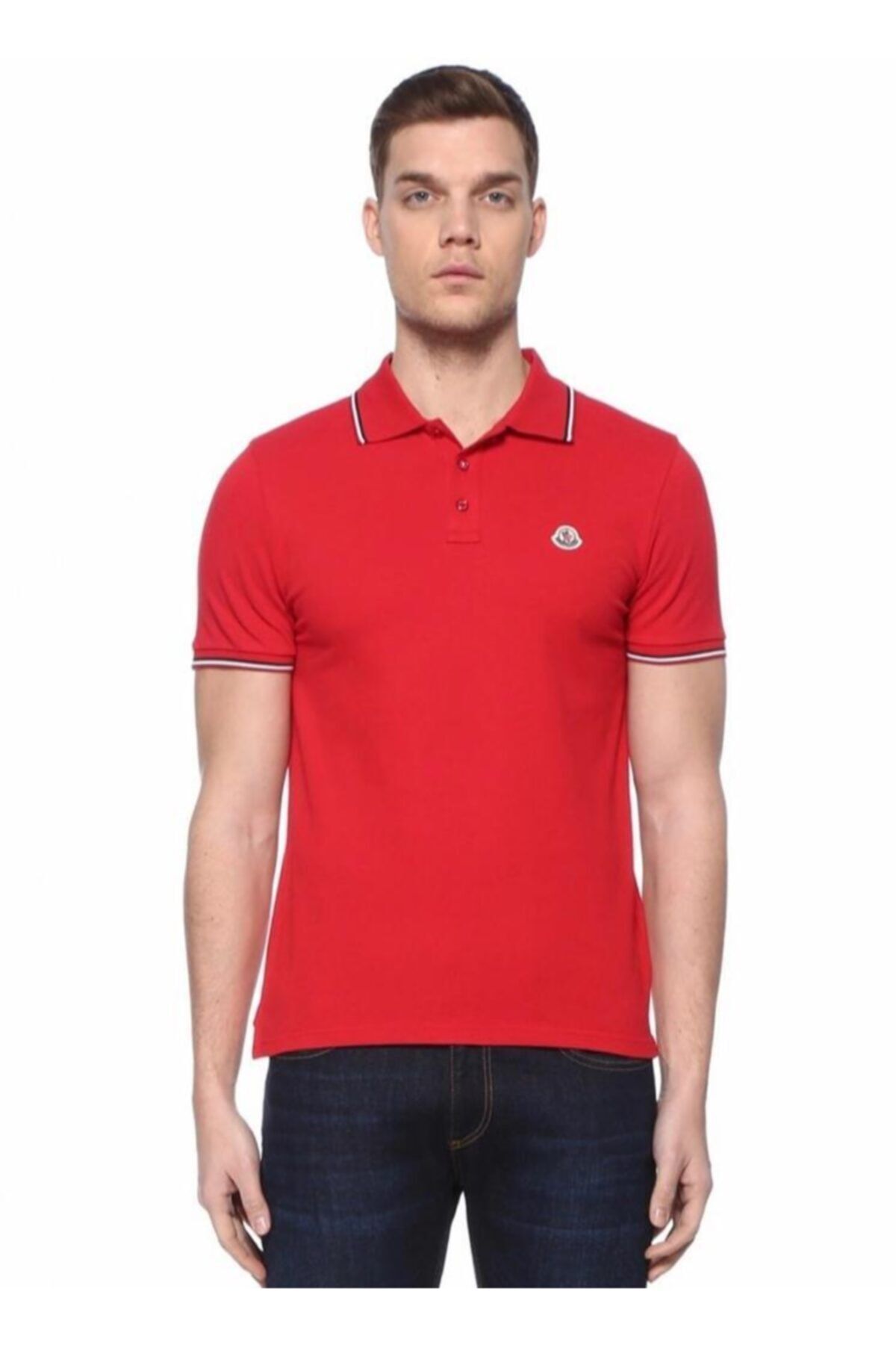 Moncler Kırmızı Polo Yaka T-shirt