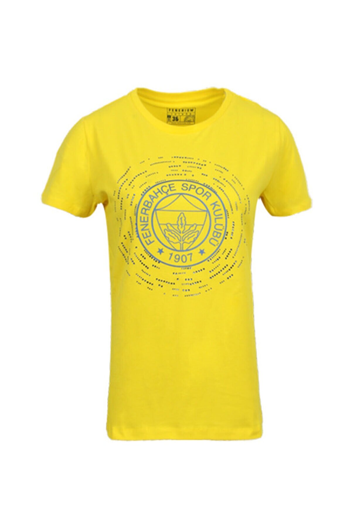 Fenerbahçe Kadın Sarı Baskılı Taşlı T-shirt