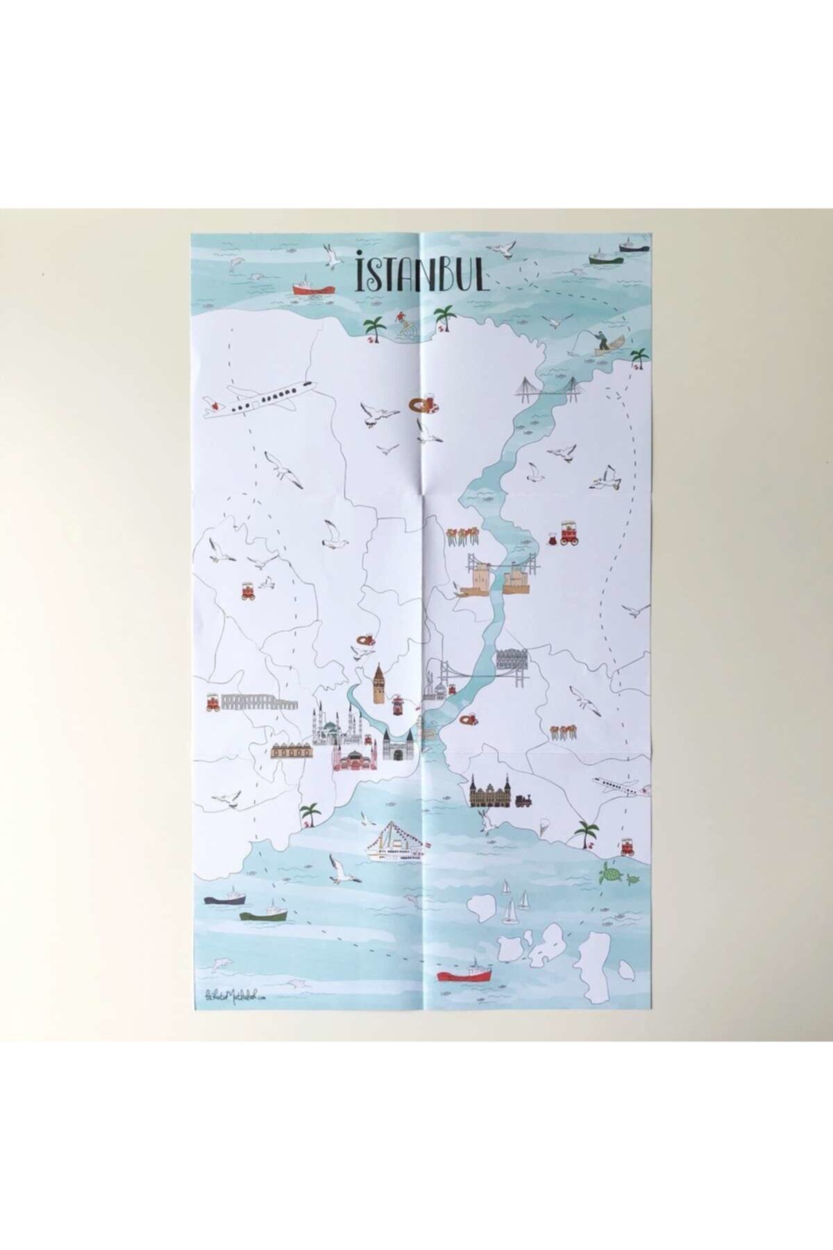 Bikutumutluluk Hediyelik - Boyanabilir Istanbul Haritası Poster