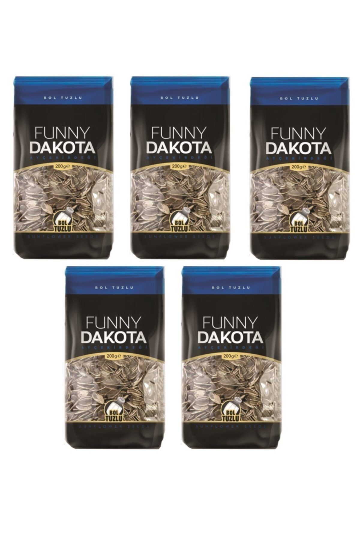 Funny Dakota Ay Çekirdeği Bol Tuzlu 200 gr Lık Paketlerden 5 Paket ( 1 Kilo )
