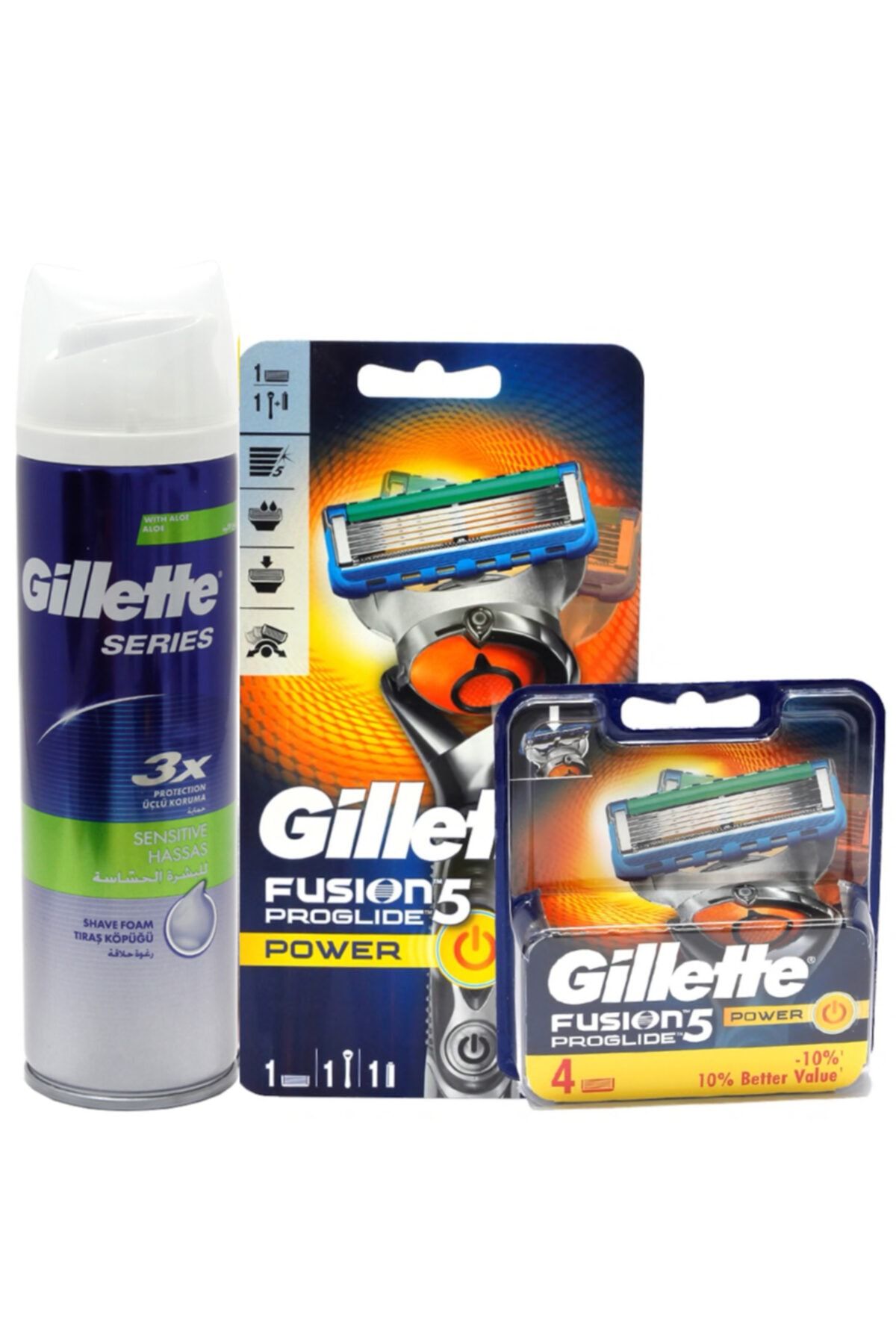 Gillette Fusion Proglide Pow.Flexball Tıraş Makinesi +5 Yedek+Köp