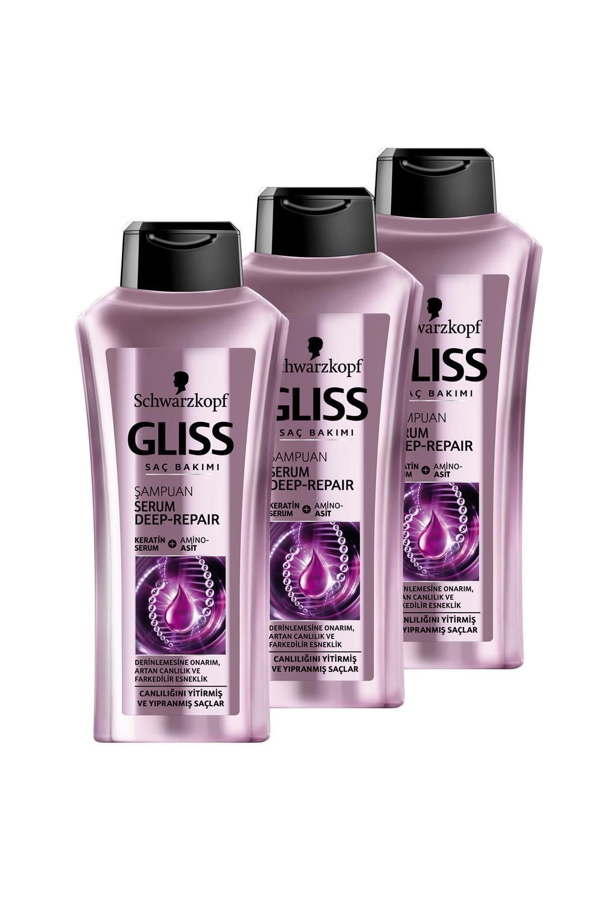 Gliss Serum Deep Repaır Şampuan  525 ml X 3 Adet