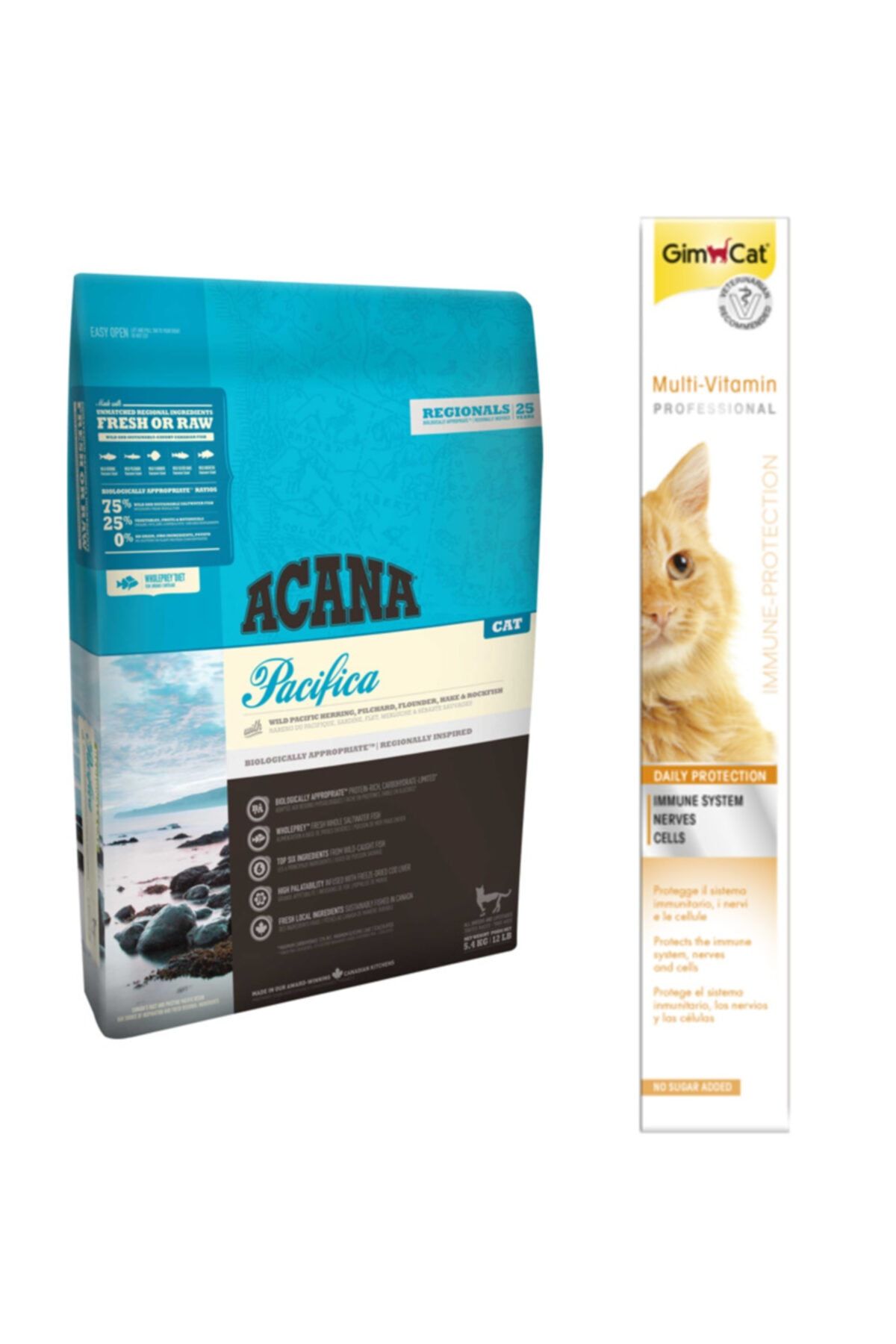 Acana Pacifica Kedi Maması 1,8 KG + Gimcat Multi Vitamin Paste Kedi Macunu 100gr