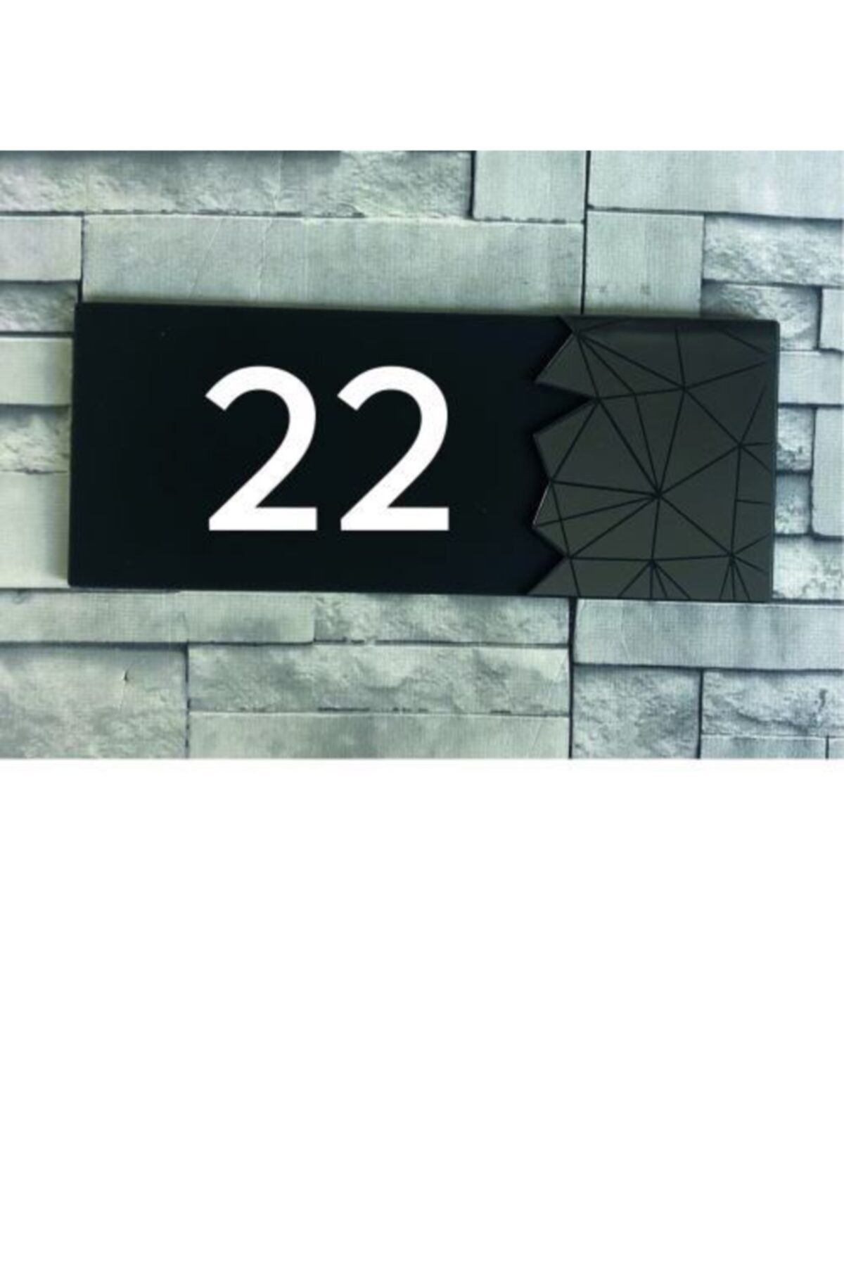 Dekokonsept Dekoratif Aynalı Füme Kapı Numarası - 22