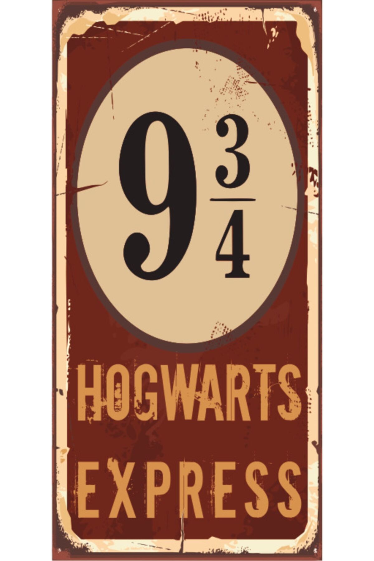 Hayat Poster Harry Potter 9 Çeyrek Hogwart Express (10 Cm X 20 Cm) Mini Retro Ahşap Poster