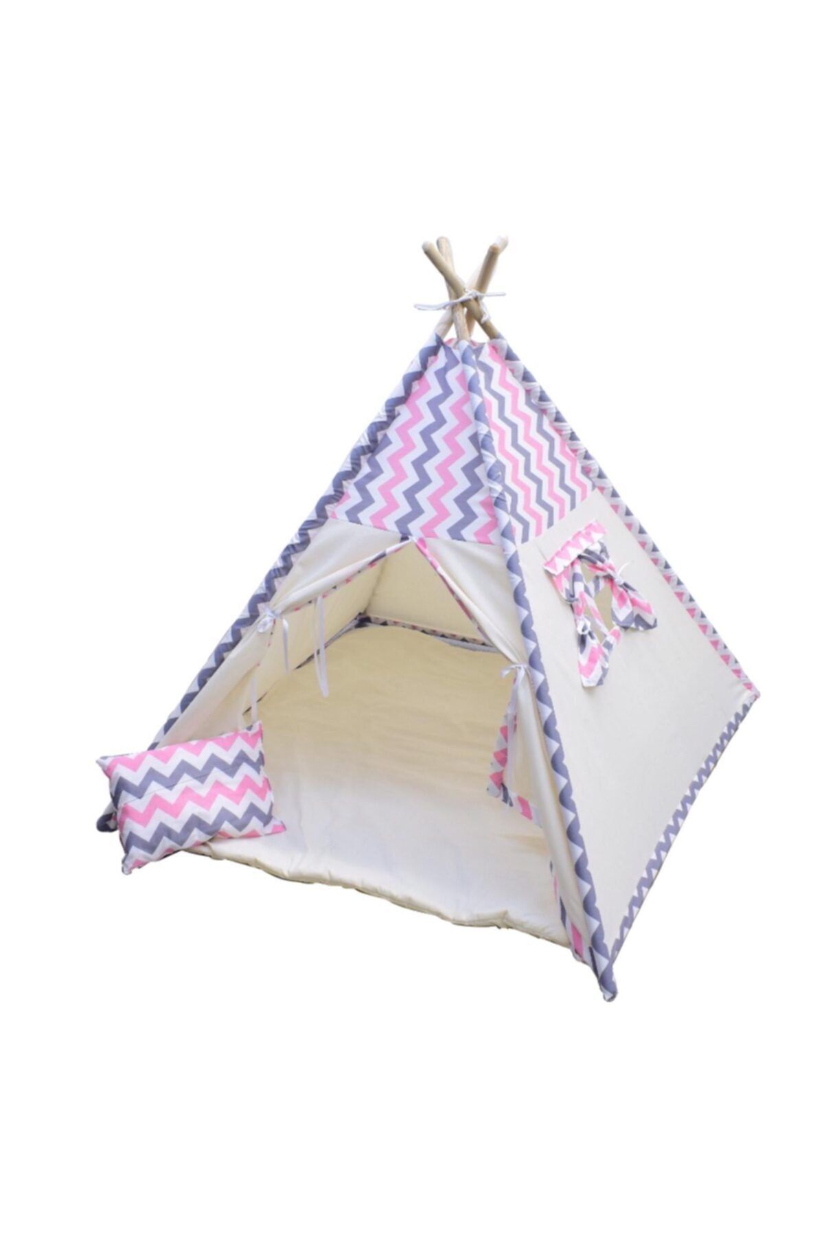 ConconBebe Çocuk Çadırı Devrileyen Toplanmayan Çocuk Oyun Çadırı Kızıldereli Çadırı Oyun Evi Zigzak Desenli