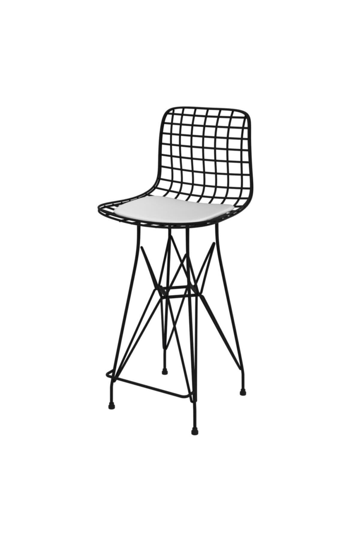 Kenzlife Knsz tel bar sandalyesi 1 li mağrur syhbyz 65 cm oturma yüksekliği  bahçe cafe ofis