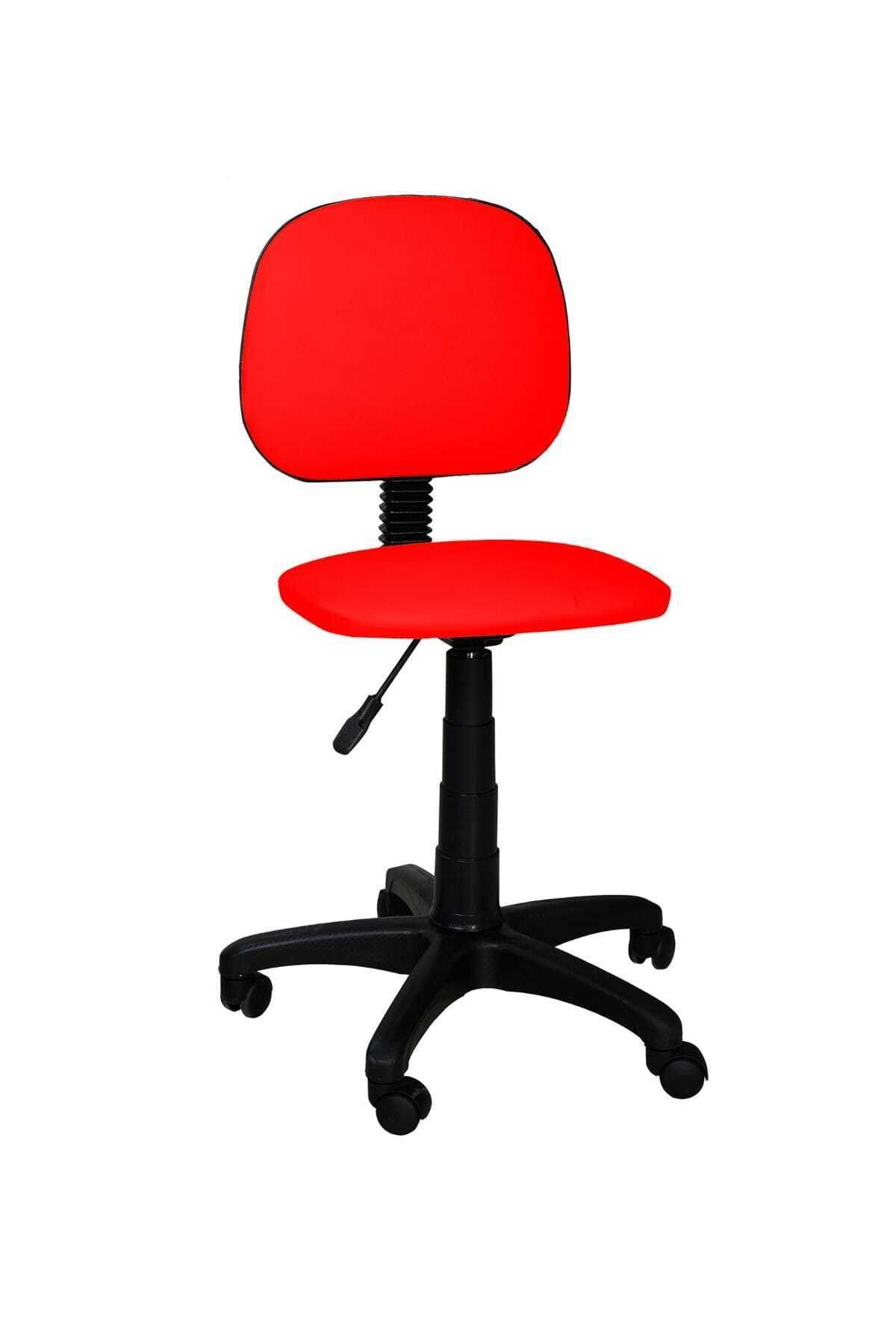 TOMAR Cgn Kolsuz Çalışma Sandalyesi Sekreter Koltuğu Öğrenci Sandalyesi Ofis Ve Büro Sandalyesi - Kırmızı