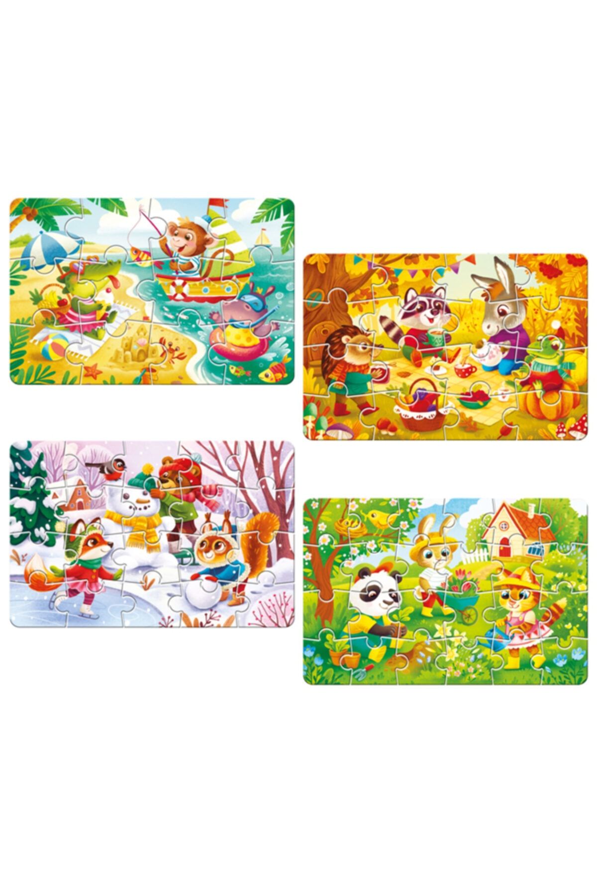 zekaoyunkitap Circle Toys 4 Mevsim Puzzle (12-16-20-24 Parça Yapboz)