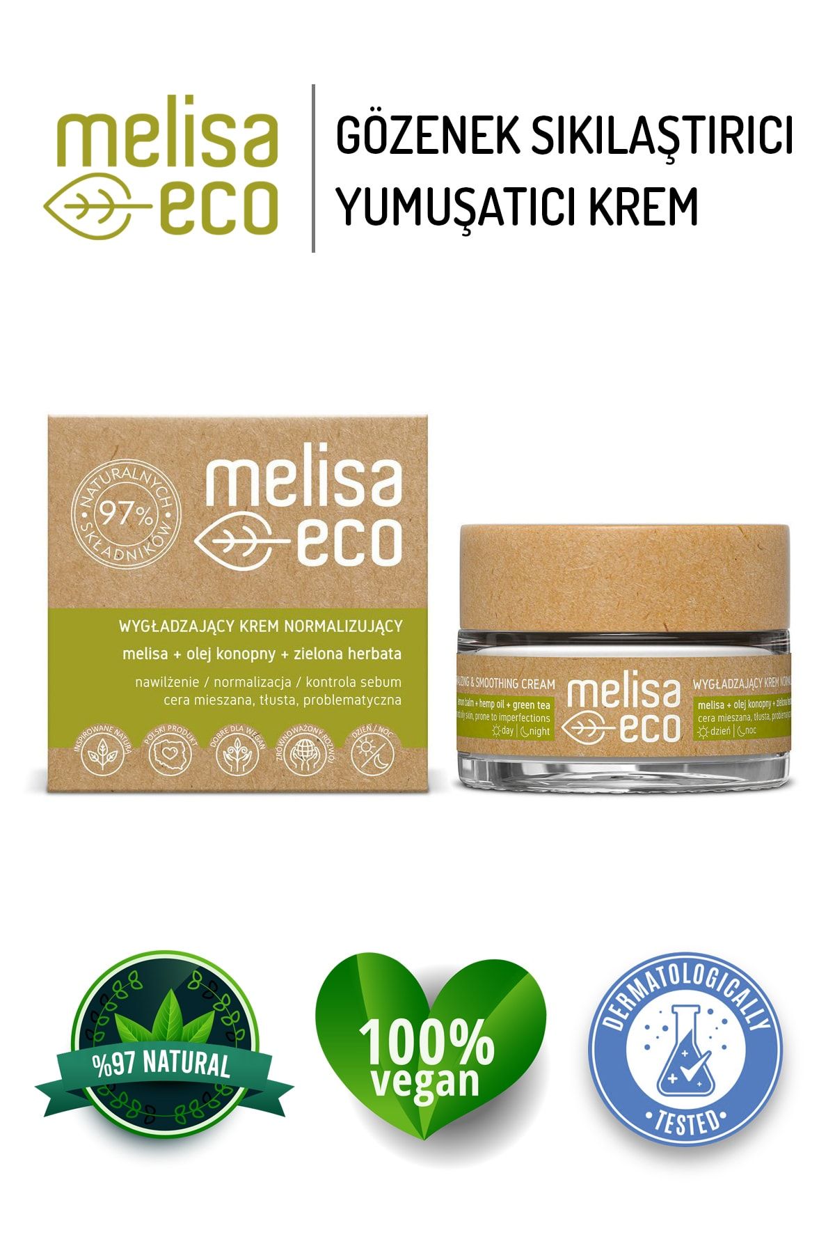 Uroda Melisa Eco Gözenek Sıkılaştırıcı Yumuşatıcı Krem - Normalizing & Smoothing Cream 50 ml 5907554493645