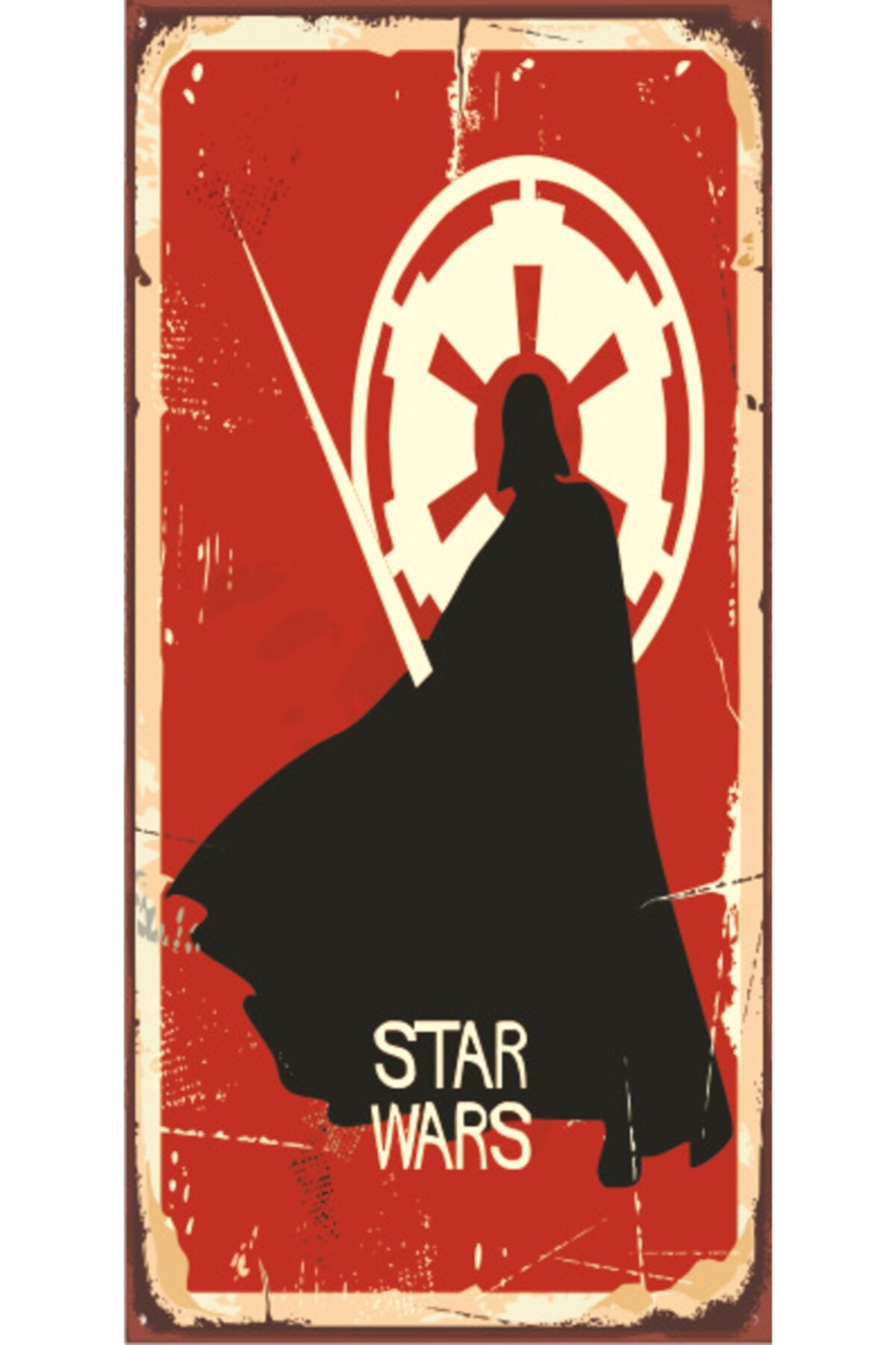 Hayat Poster Star Wars (10 Cm X 20 Cm) Mini Retro Ahşap Poster