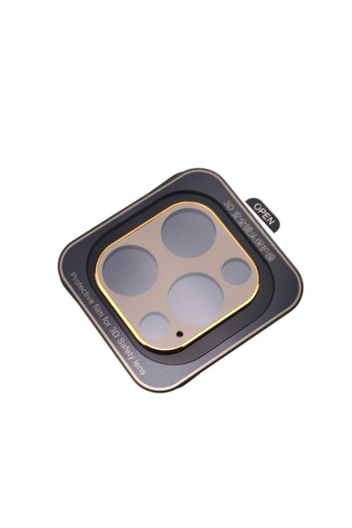 Nezih Case Apple Iphone 12 Pro Max Güçlendirilmiş 3d Full Kamera Koruyucu Gold