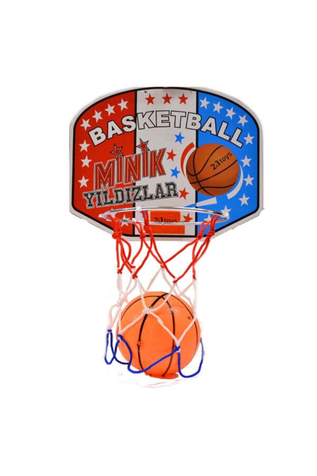 HETicaret Minik Yıldızlar Oyuncak Basketbol Potası Ve Topu Küçük Boy Çocuklara Özel Duvara Askılı