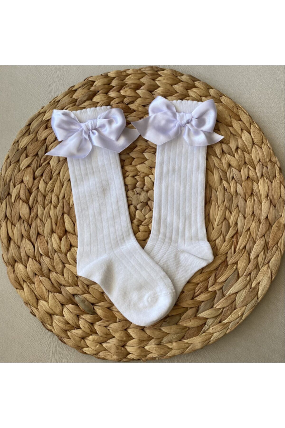 Sude Kız Çocuk Beyaz Kurdelalı  Çorap Byez-86554488440111