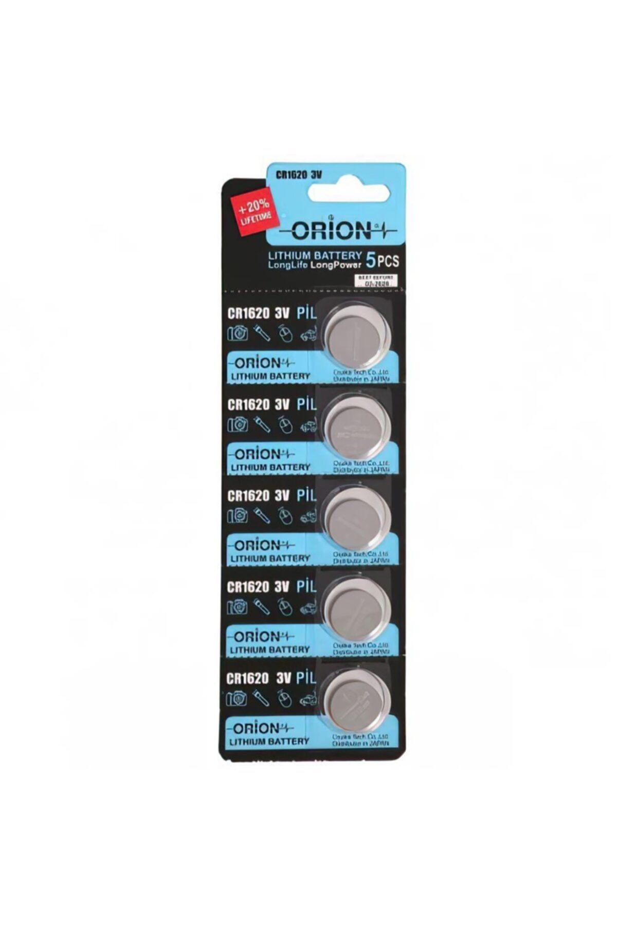 Orion Cr1620 3v Lityum Pil 5'li Paket