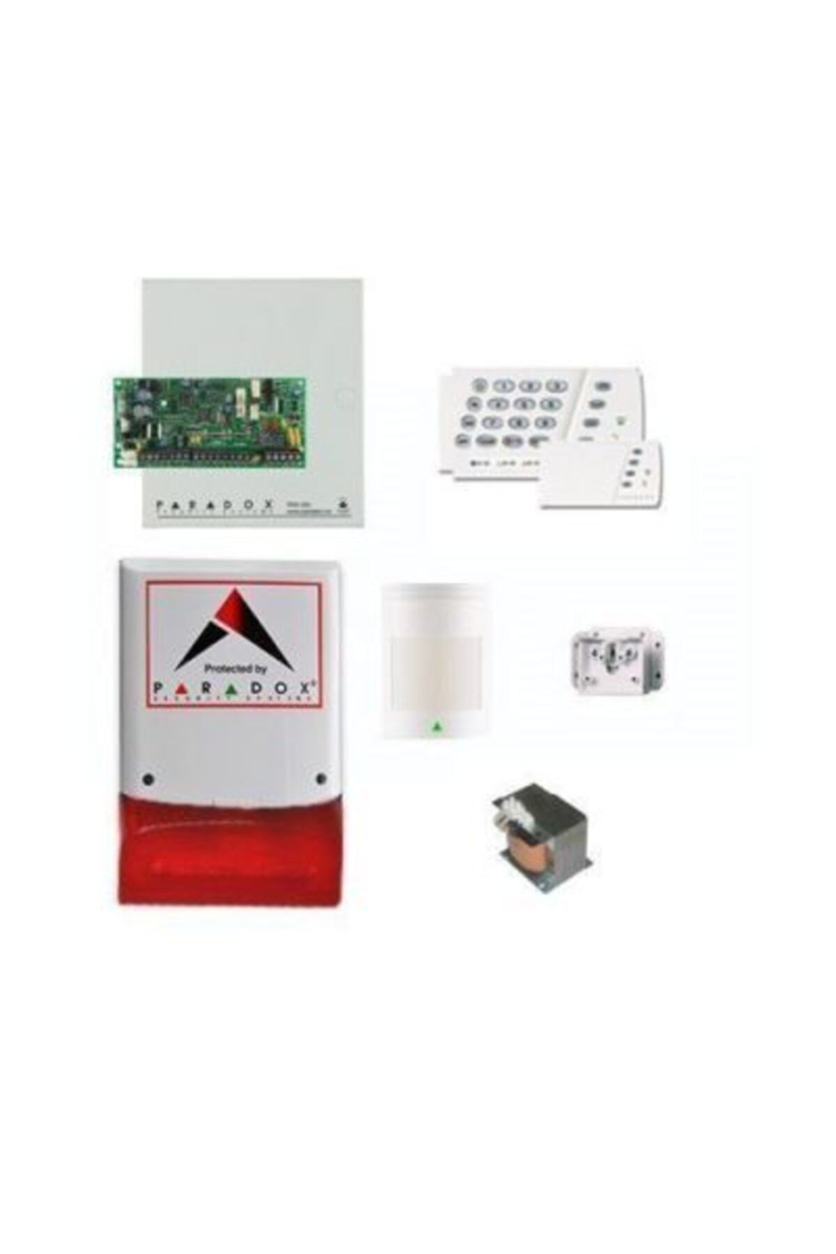 PARADOX Sp-4000 Kablolu Hırsız Alarm Seti (panel + Keypad + Siren + Trafo + 1 Adet Pır Dedektörü)