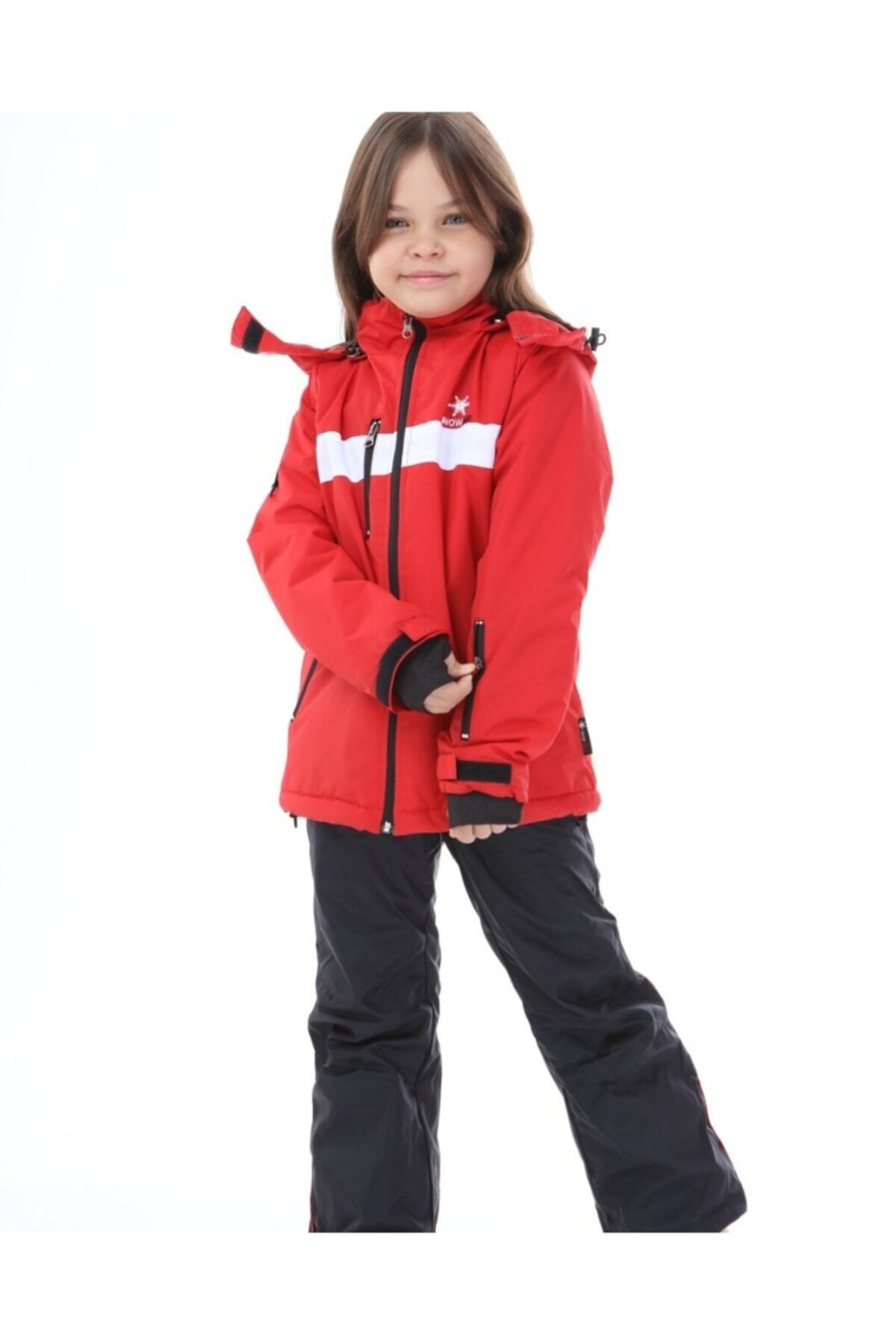 SNOW HİLL Çocuk Kırmızı Kayak Snowboard Mont Slopet Pantolon Takım