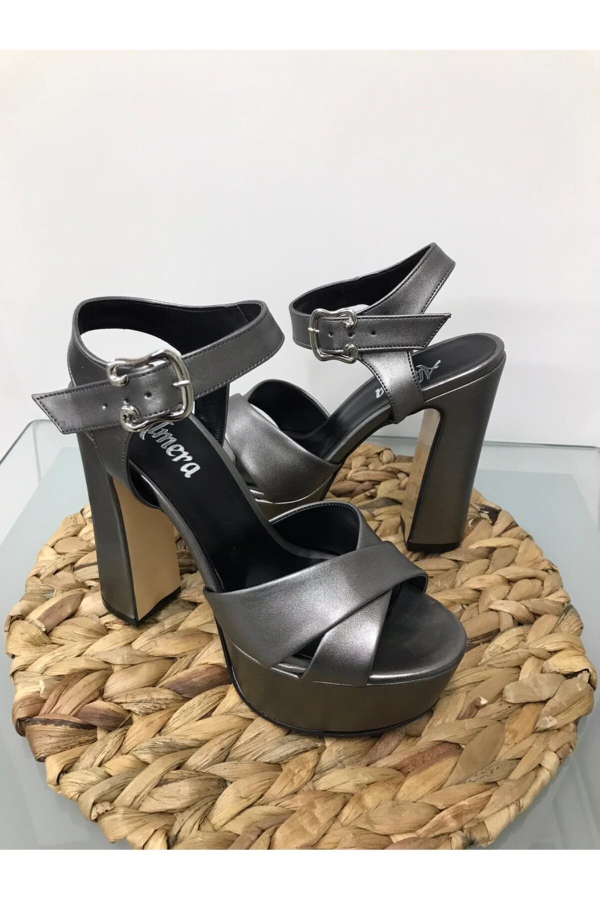 Almera's Shoes Kadın Platin Platform Abiye Ayakkabı B0571