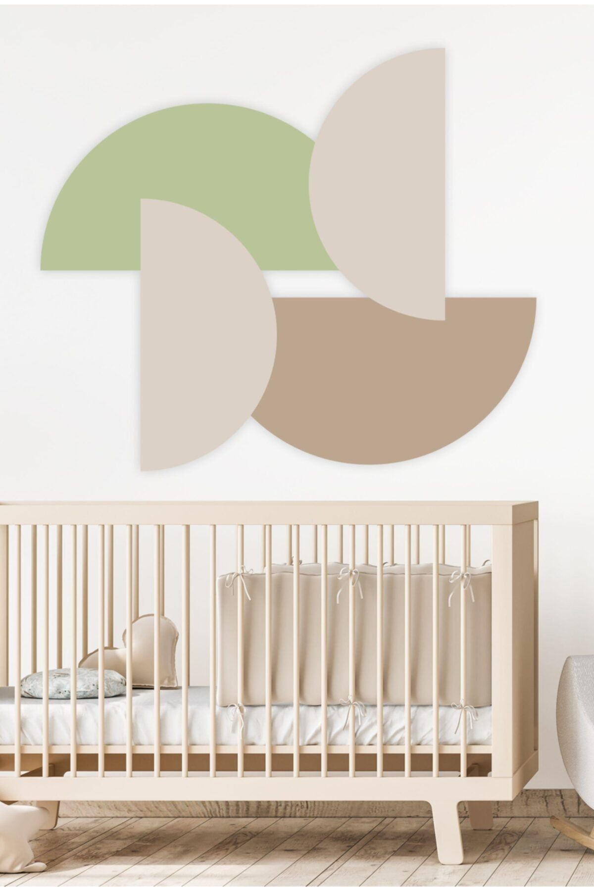 MSticker Yeşil Tonlarda Yarım Daireler Çocuk Bebek Odası Sticker Seti (85x100 Cm)
