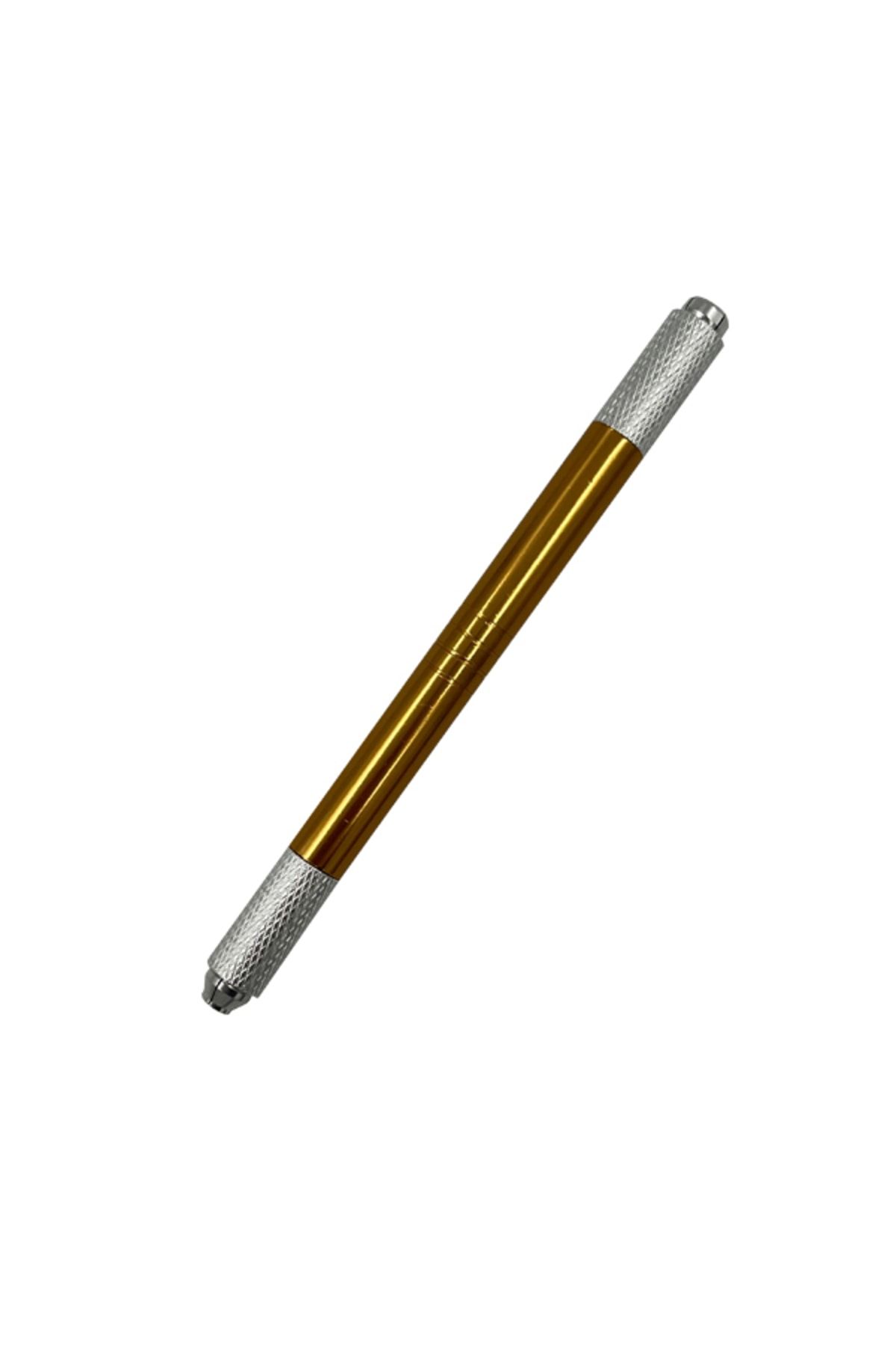 ARMONİKONYA Çift Taraflı Sarı Pudralama Ve Microblading Kalem 3d Kalıcı Makyaj Kaş Kalemi