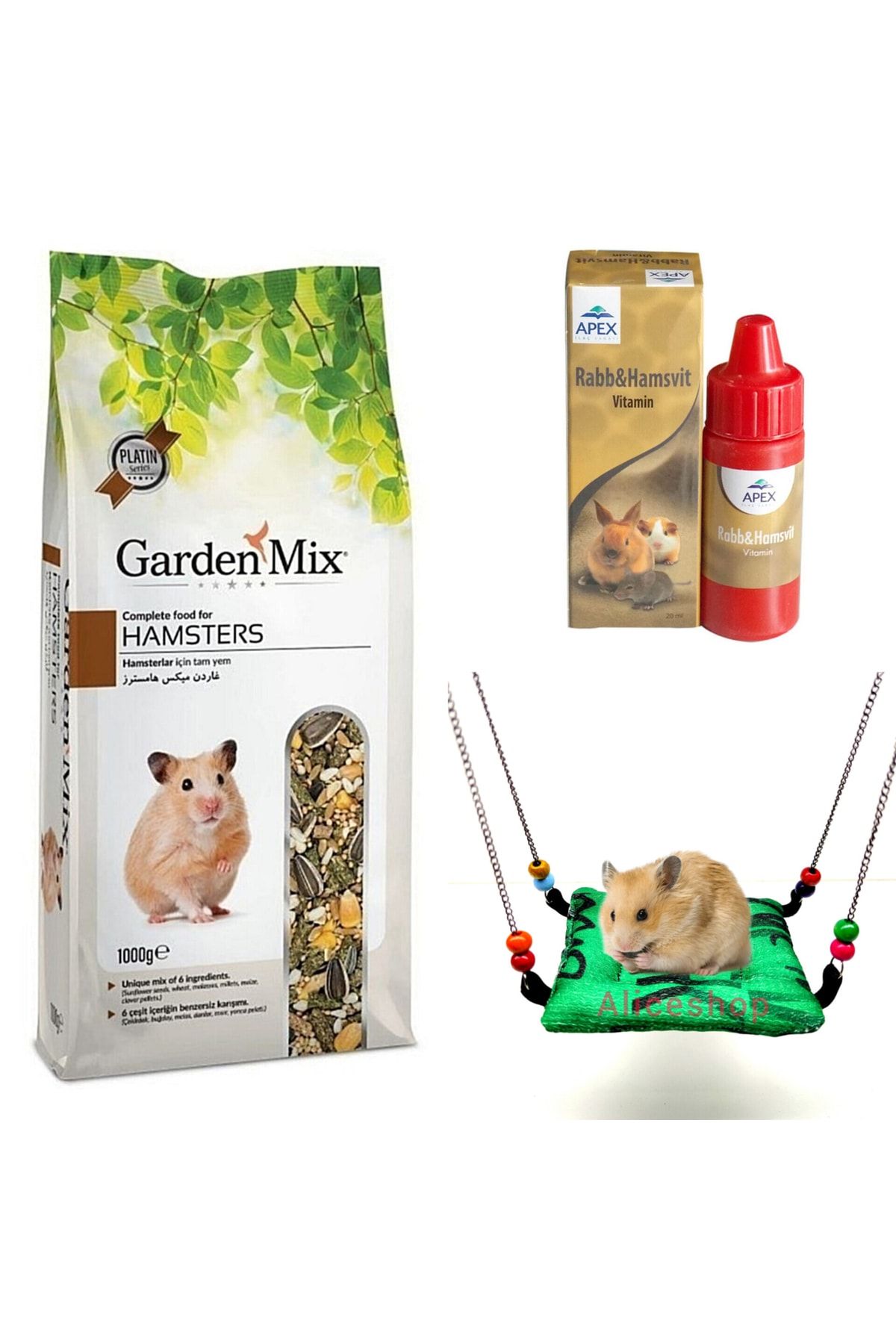 Gardenmix Hamster Yemi Ve Apex Vitamin Hamster Hamağı Hediyeli