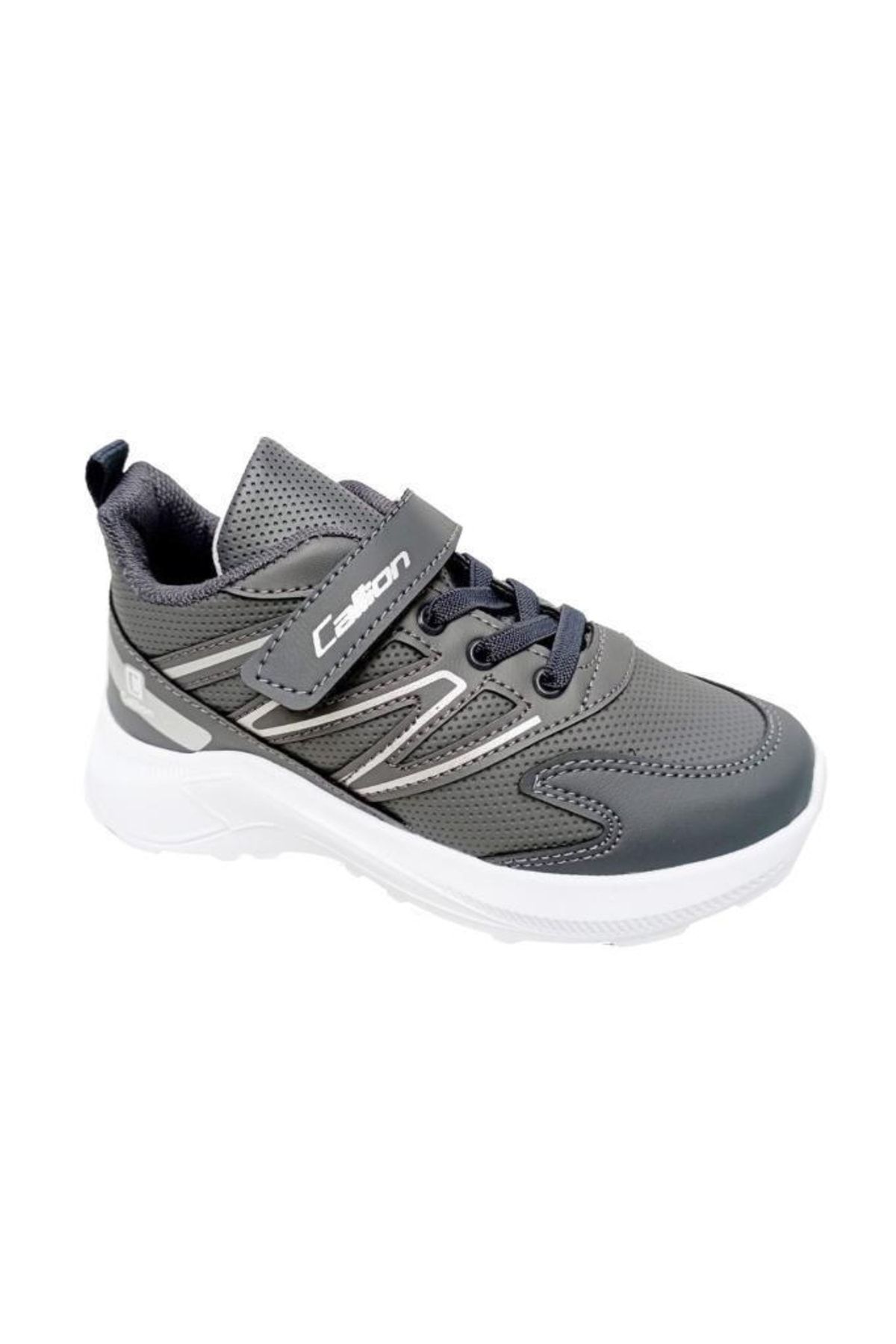 Callion 2022f Deri Erkek Çocuk Sneakers Ayakkabı Füme Gümüş