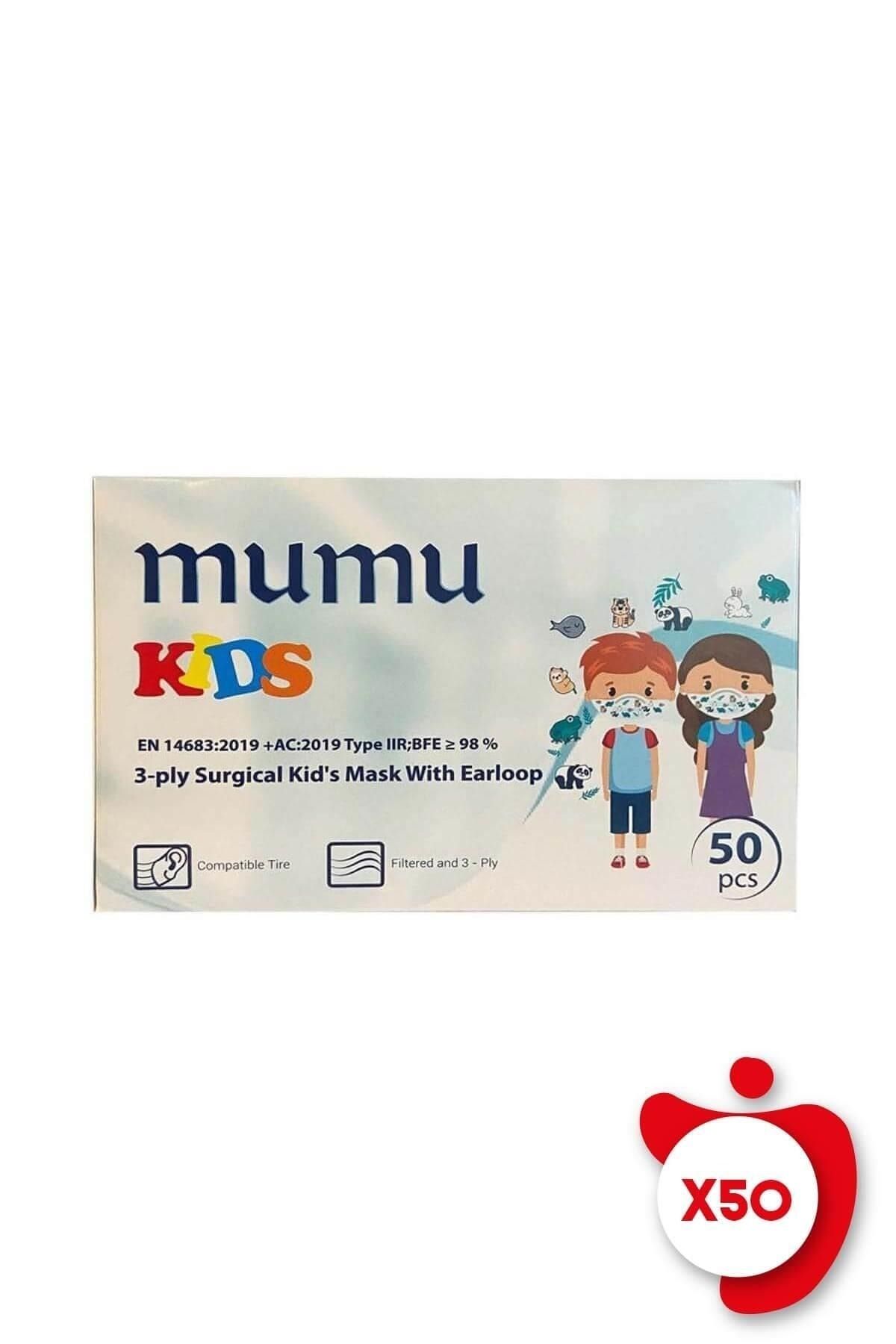 Mumu 3-ply Surgical Kid's Mask With Earloop 50'li 50 Paket