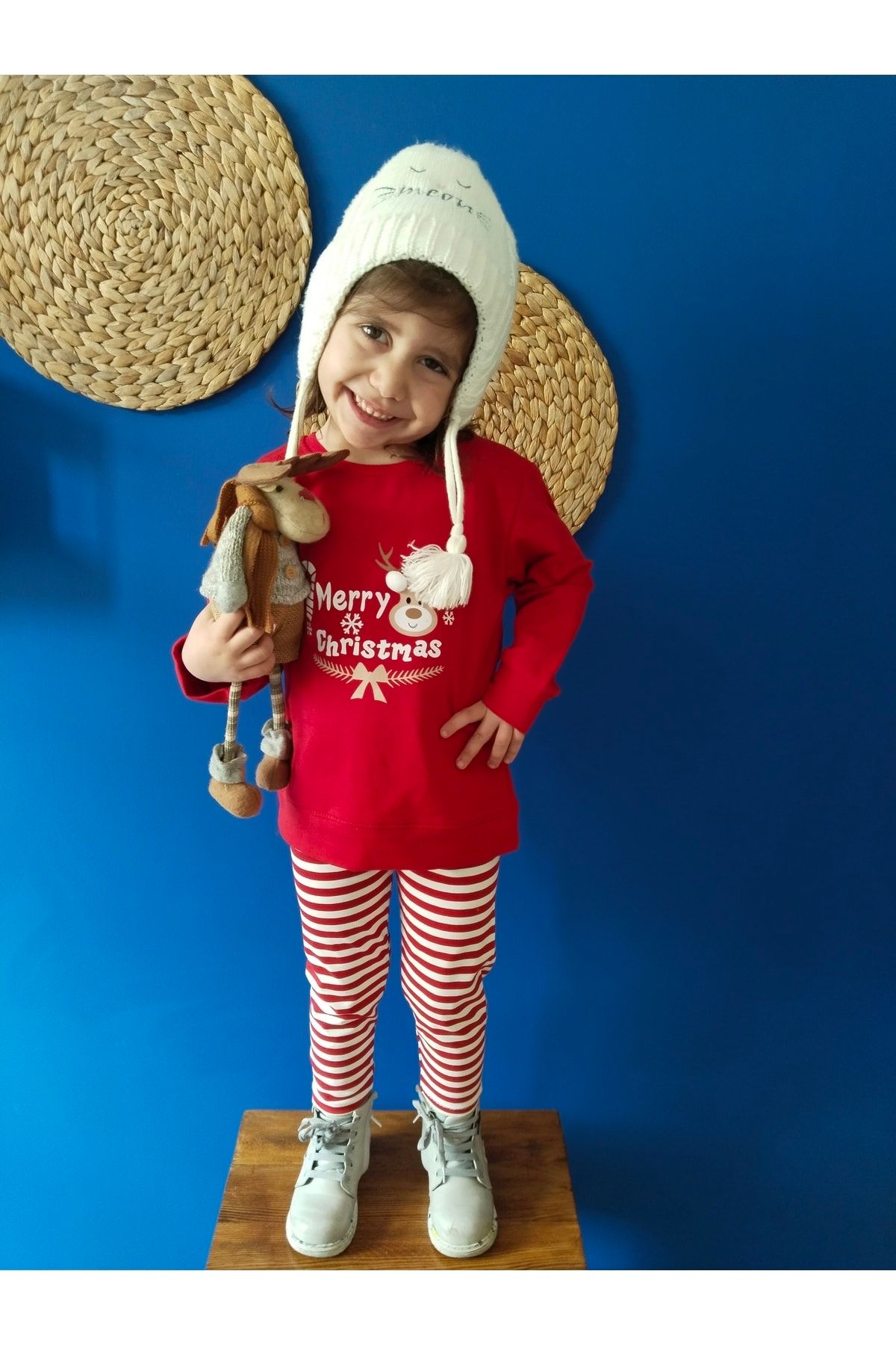 my bella Merry Christmas Yazılı Unisex Çocuk Yılbaşı Ikili Takım