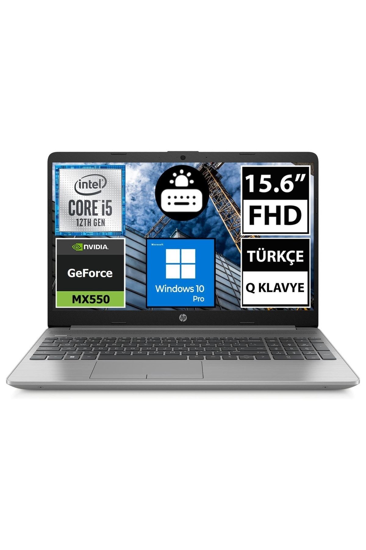HP 250 G9 6q8m6es08 I5-1235u 32gb 512ssd Mx550 15.6" Fullhd W10p Taşınabilir Bilgisayar