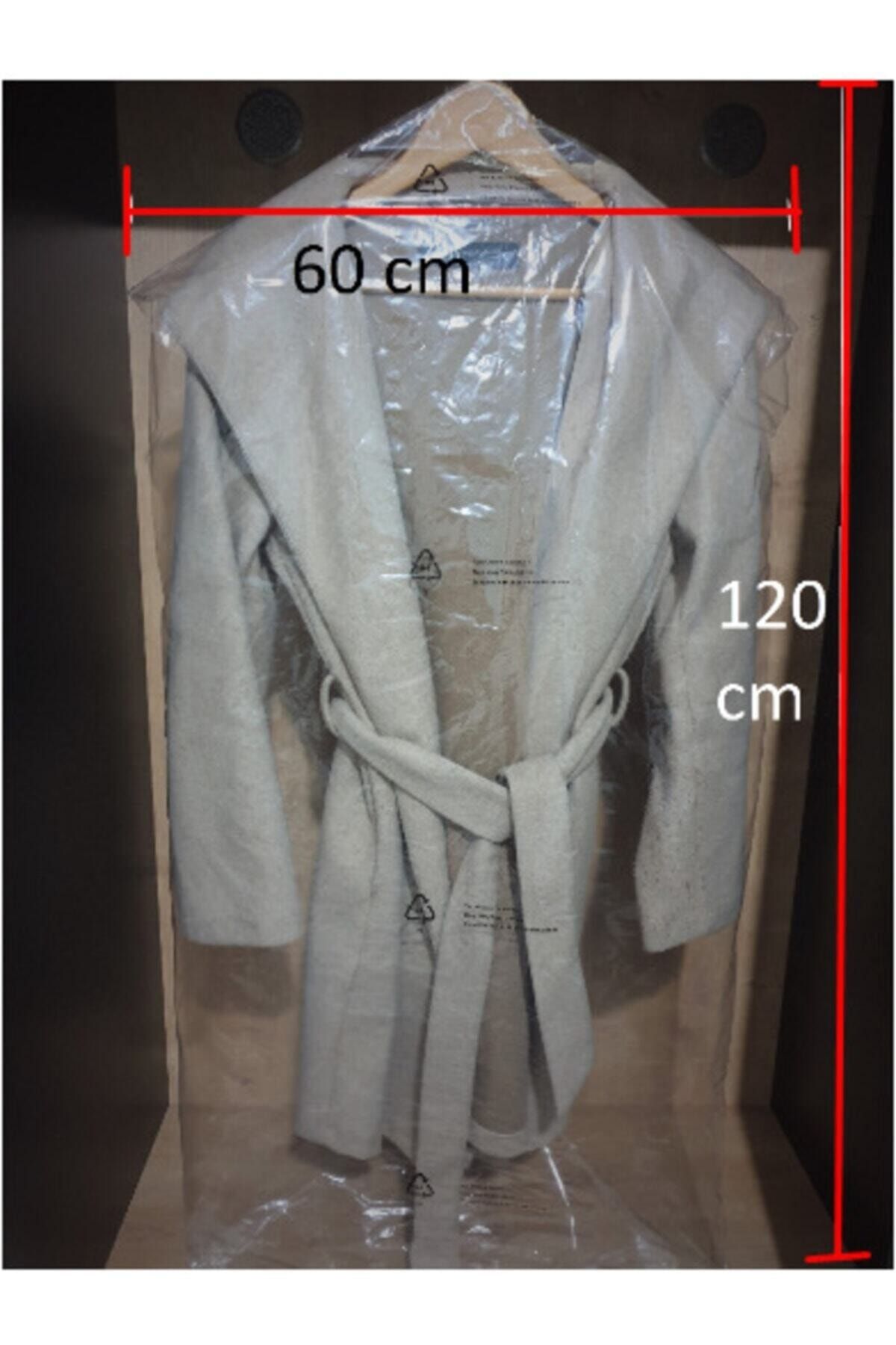 Askıcı Naylon Poşet - Elbise Poşeti Kıyafet Koruma Kılıfı - 60x120- 15 Adet