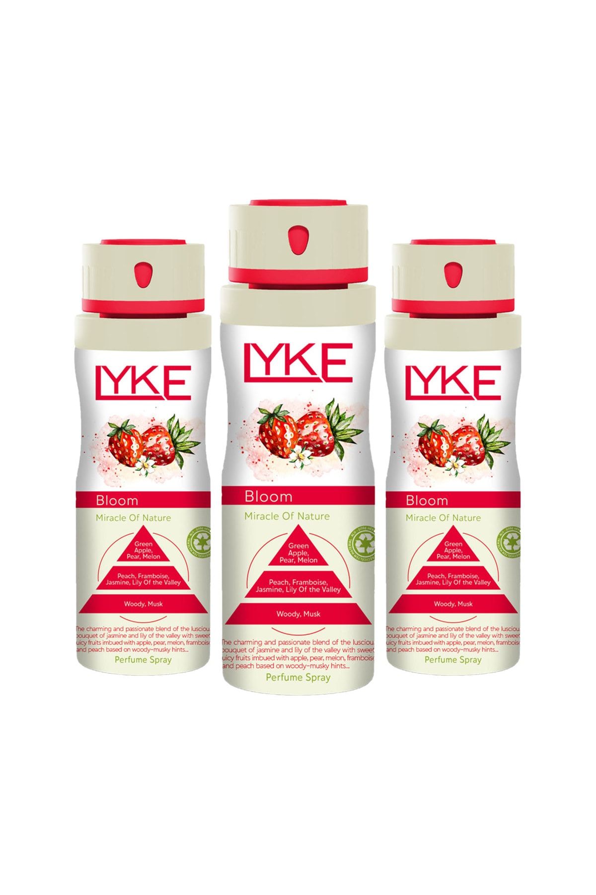 Lyke Miracle Of Nature Bloom Kadın Deodorant Sprey 200 ml X 3 Adet 3LPD629351750859