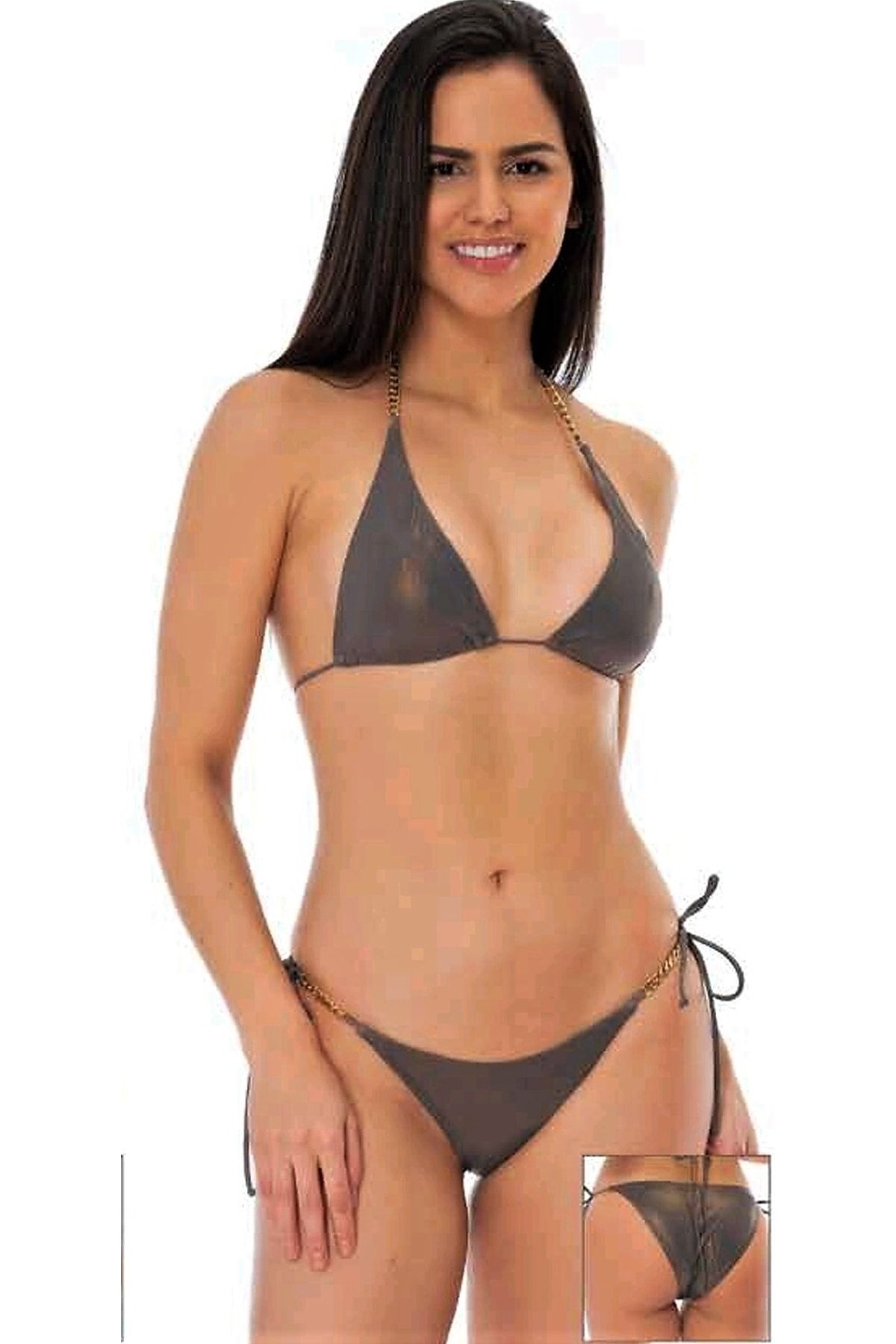 Sunsurf Ipli Üçgen Bikini Takımı Zincirli