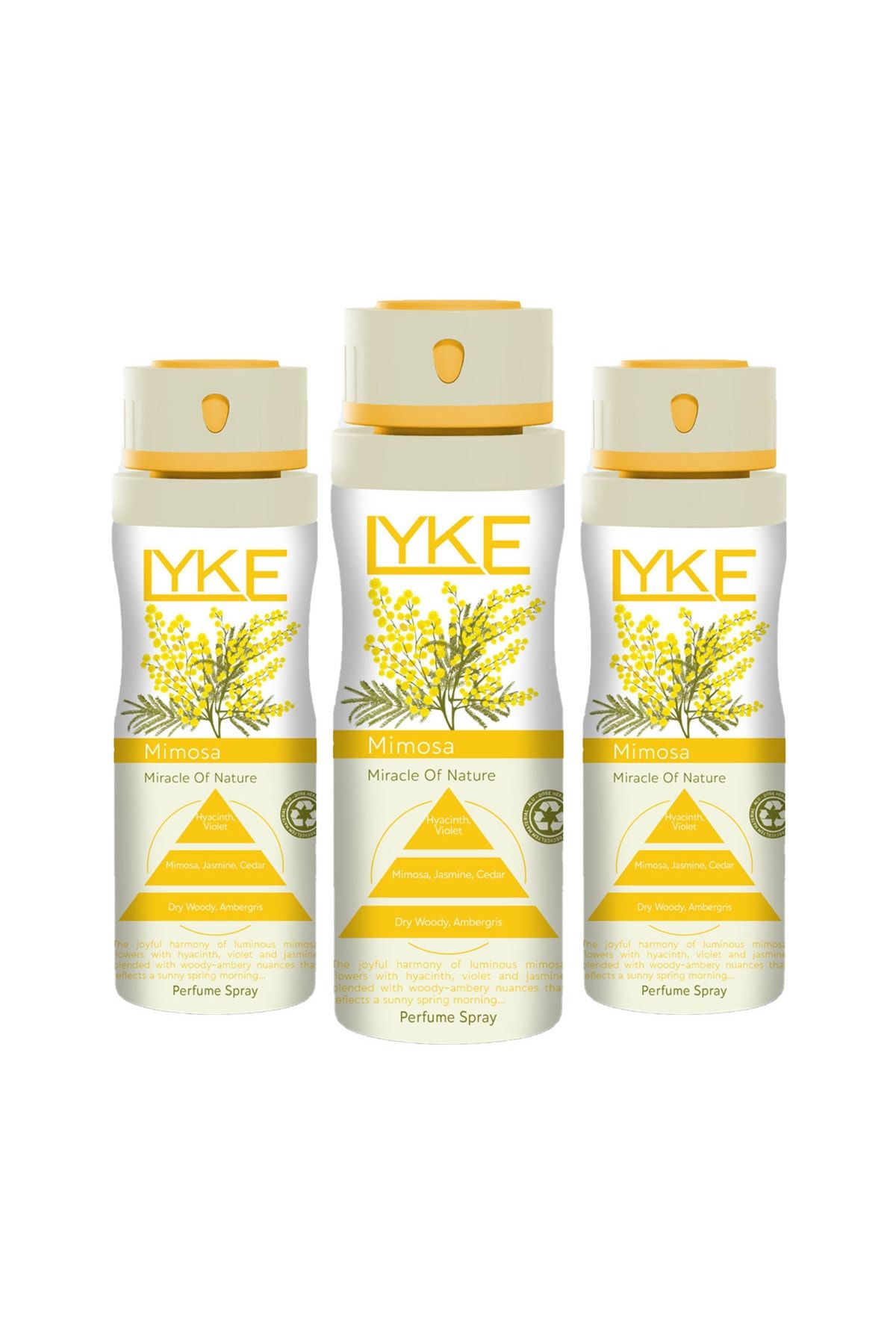 Lyke Miracle Of Nature Mimosa Kadın Deodorant Sprey 200 Ml X 3 Adet